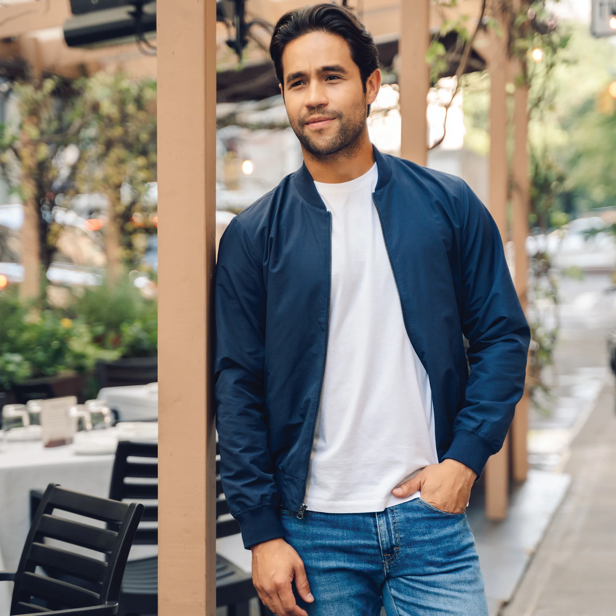 Bomber Jacket - Navy - Image 3