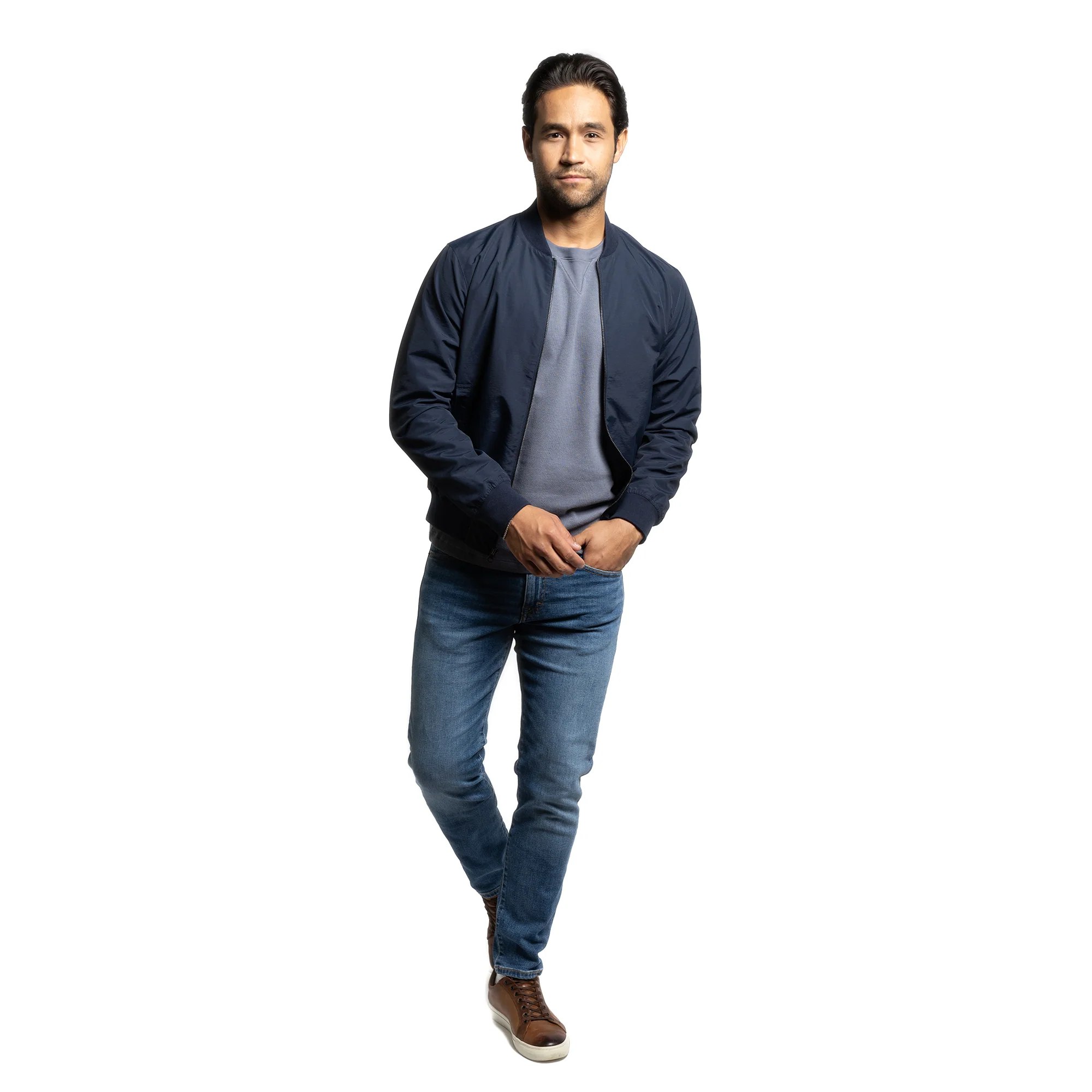 Bomber Jacket - Navy - Image 4