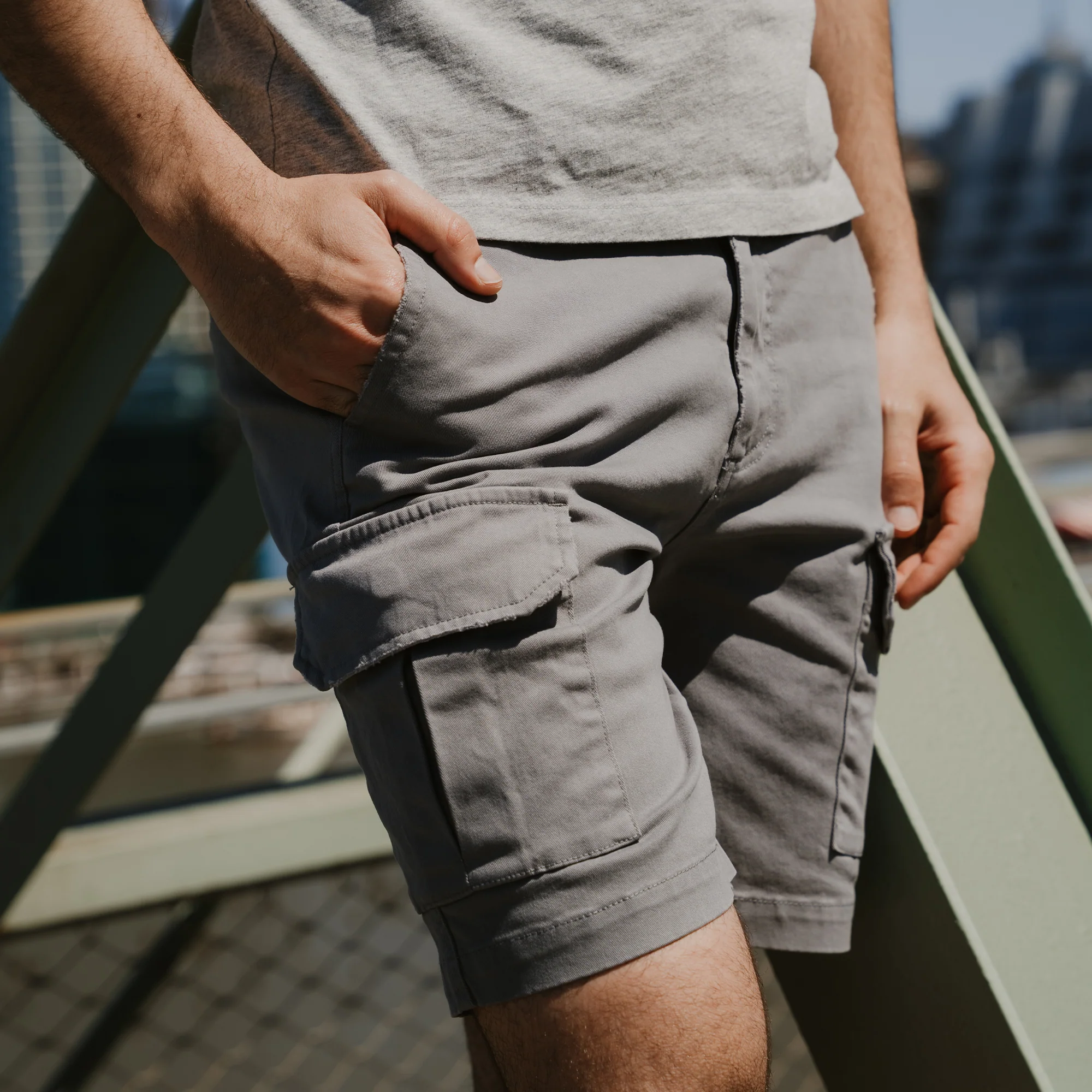 Cargo Shorts - Grey - Image 3