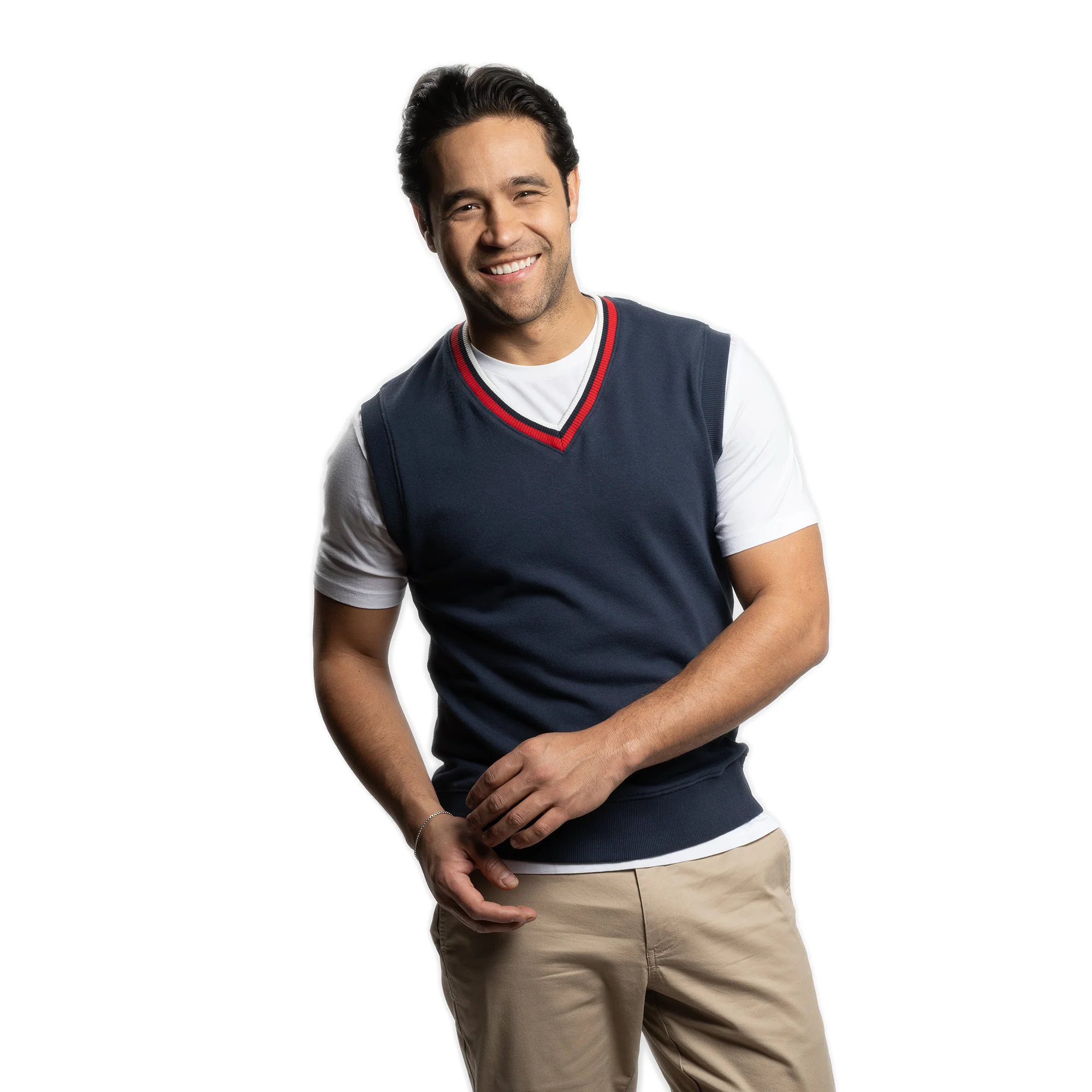 Cotton Sweater Vest - Navy