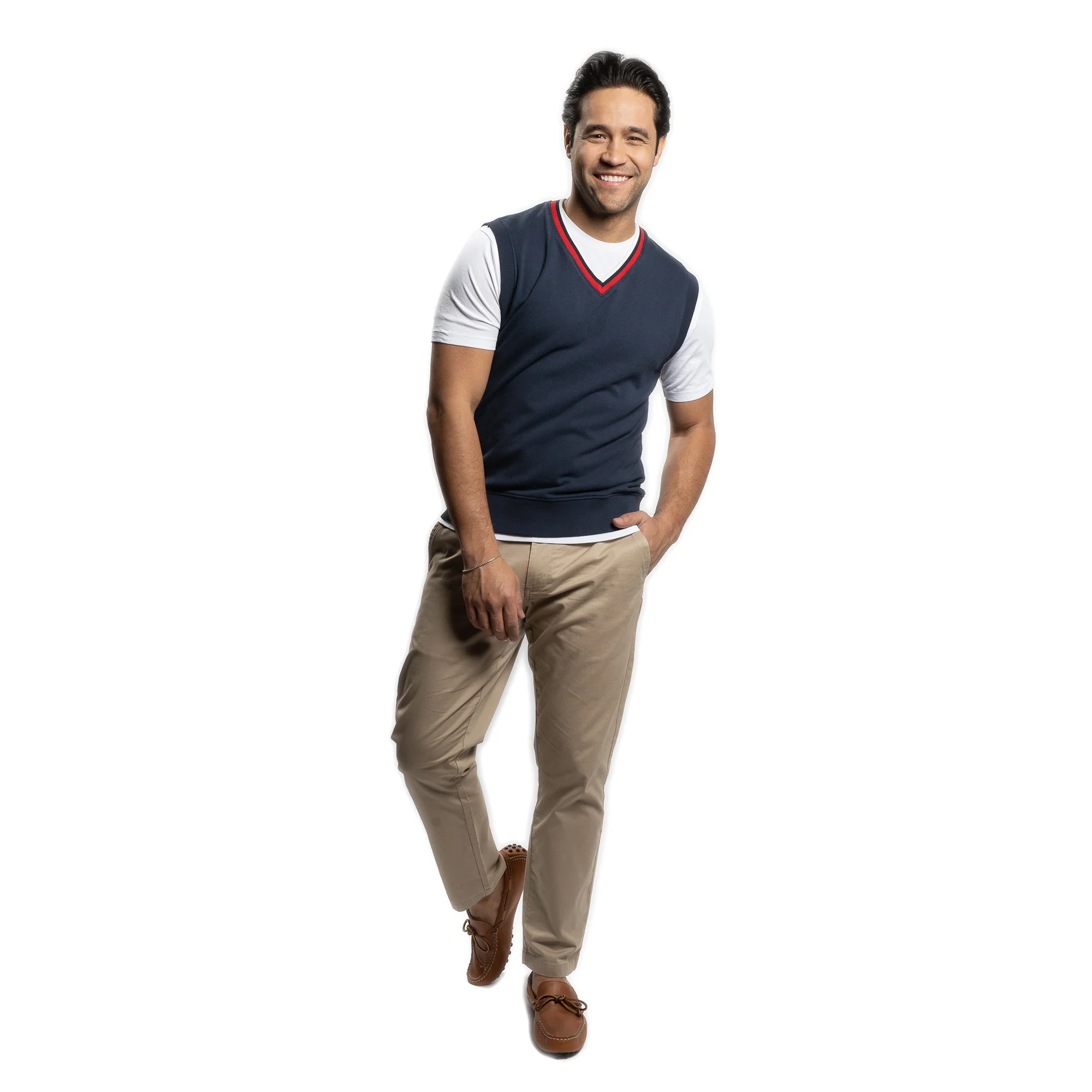 Cotton Sweater Vest - Navy - Image 6