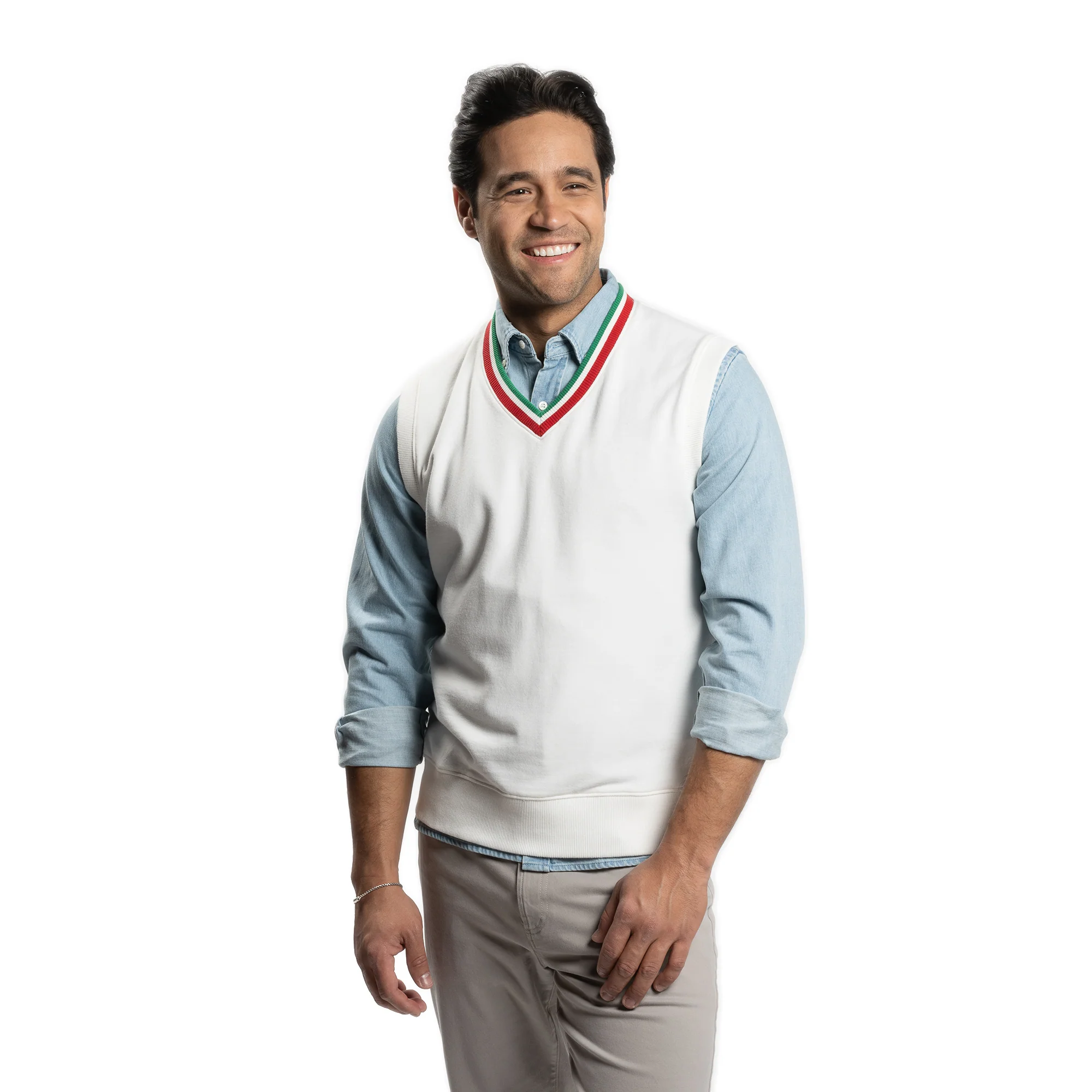 Cotton Sweater Vest - White - Image 5