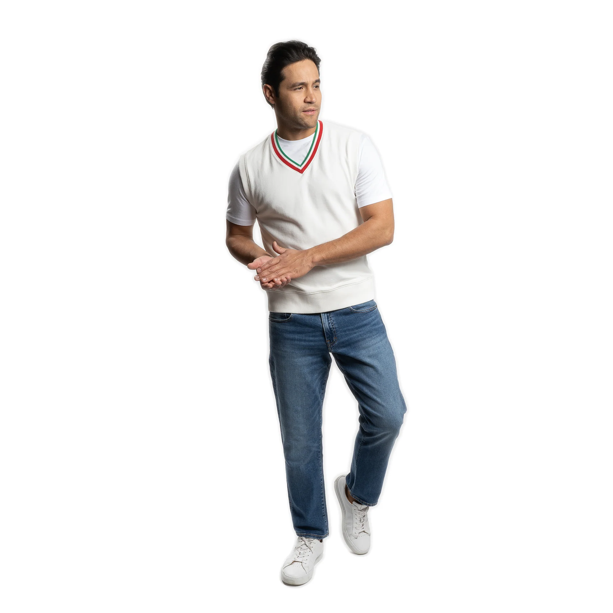 Cotton Sweater Vest - White - Image 9