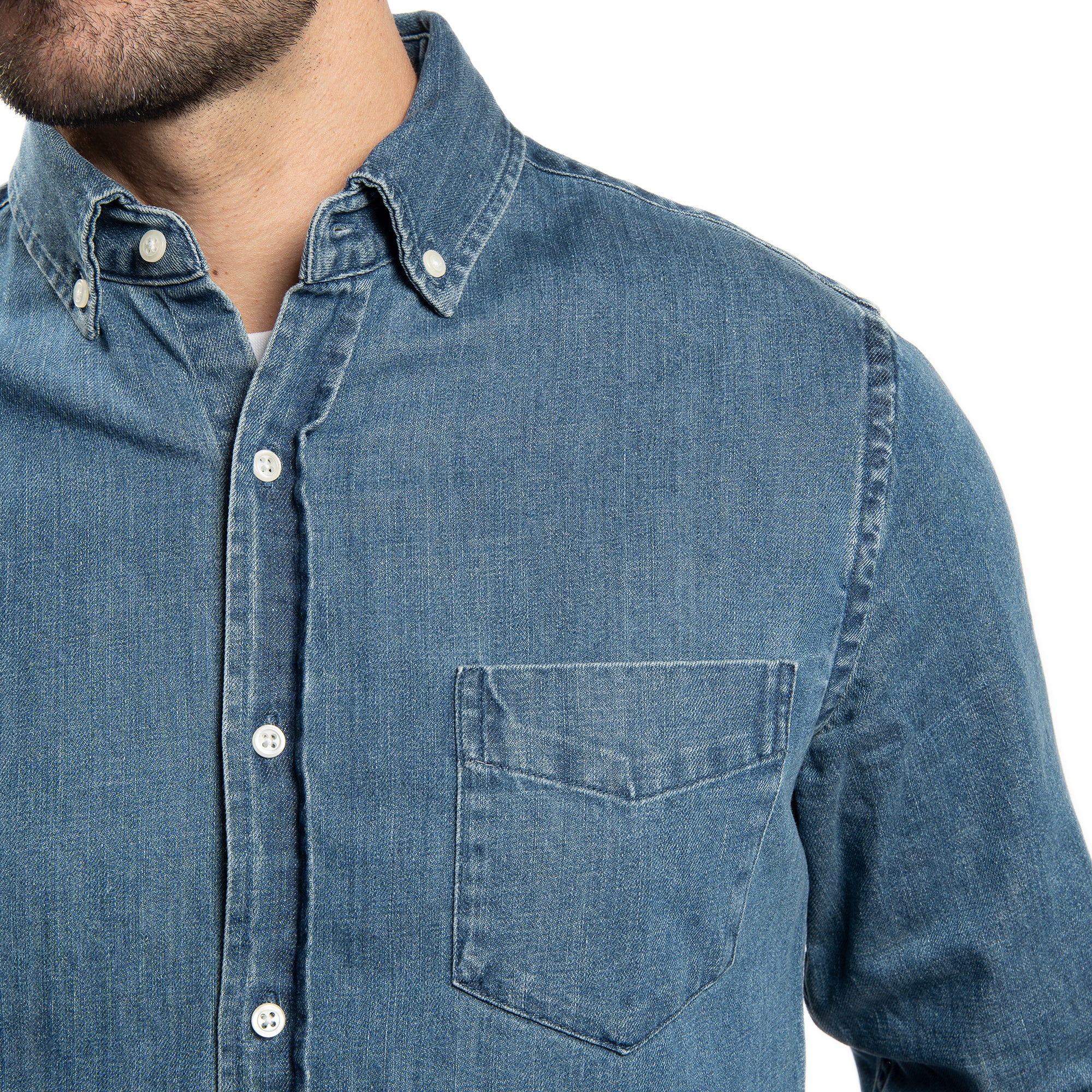 Denim Shirts - Medium Wash - Image 5