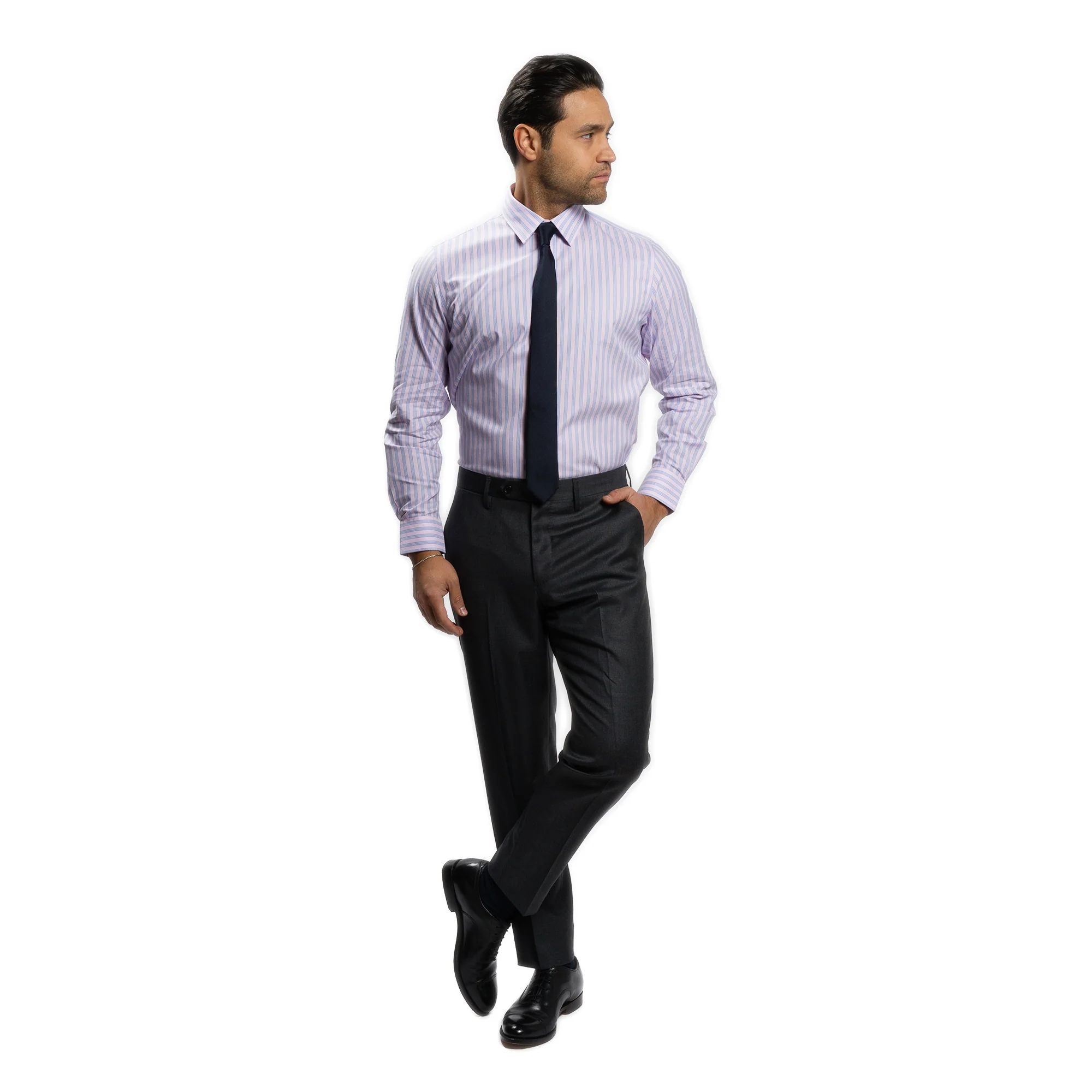 Easy Care Dress Shirt Standard Fit - Pink Stripe - Image 5