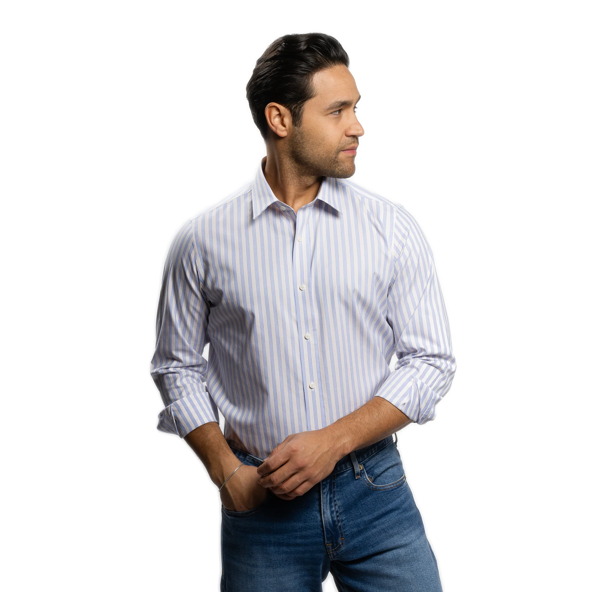 Easy Care Dress Shirt Standard Fit - Yellow Stripe - Image 3