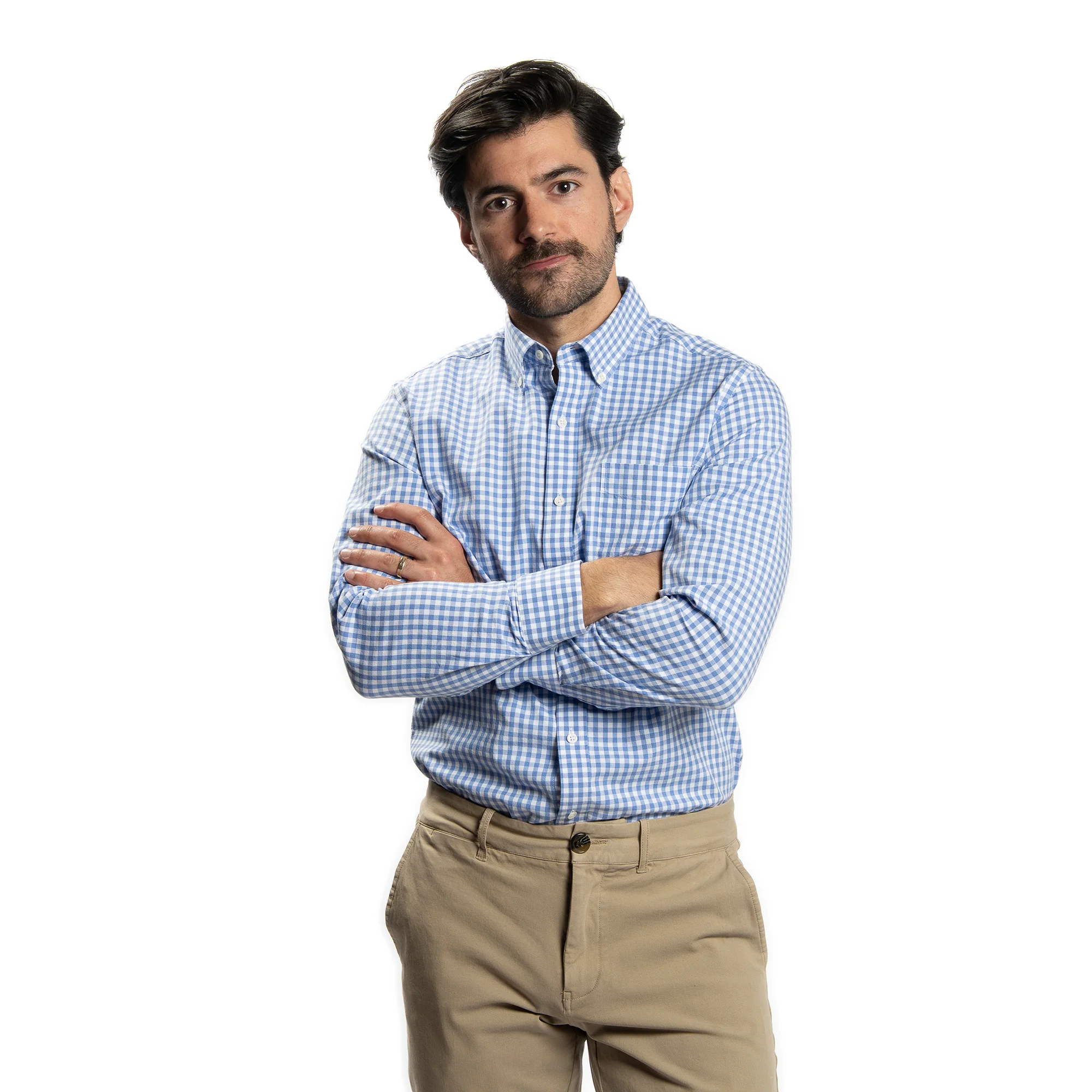 Everyday Stretch Oxford Standard Fit -  Blue Gingham