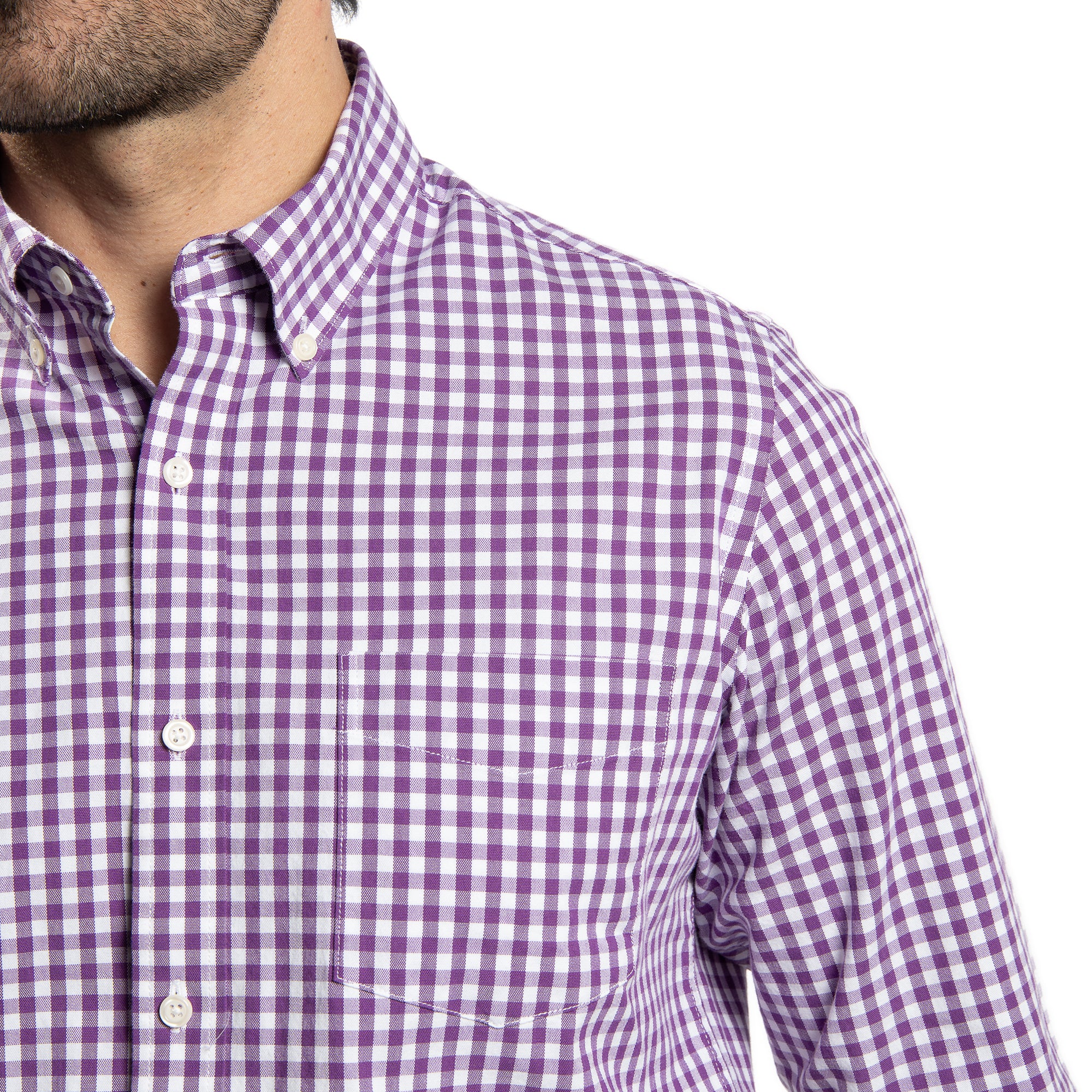 Everyday Stretch Oxford Standard Fit -  Purple Gingham - Image 4