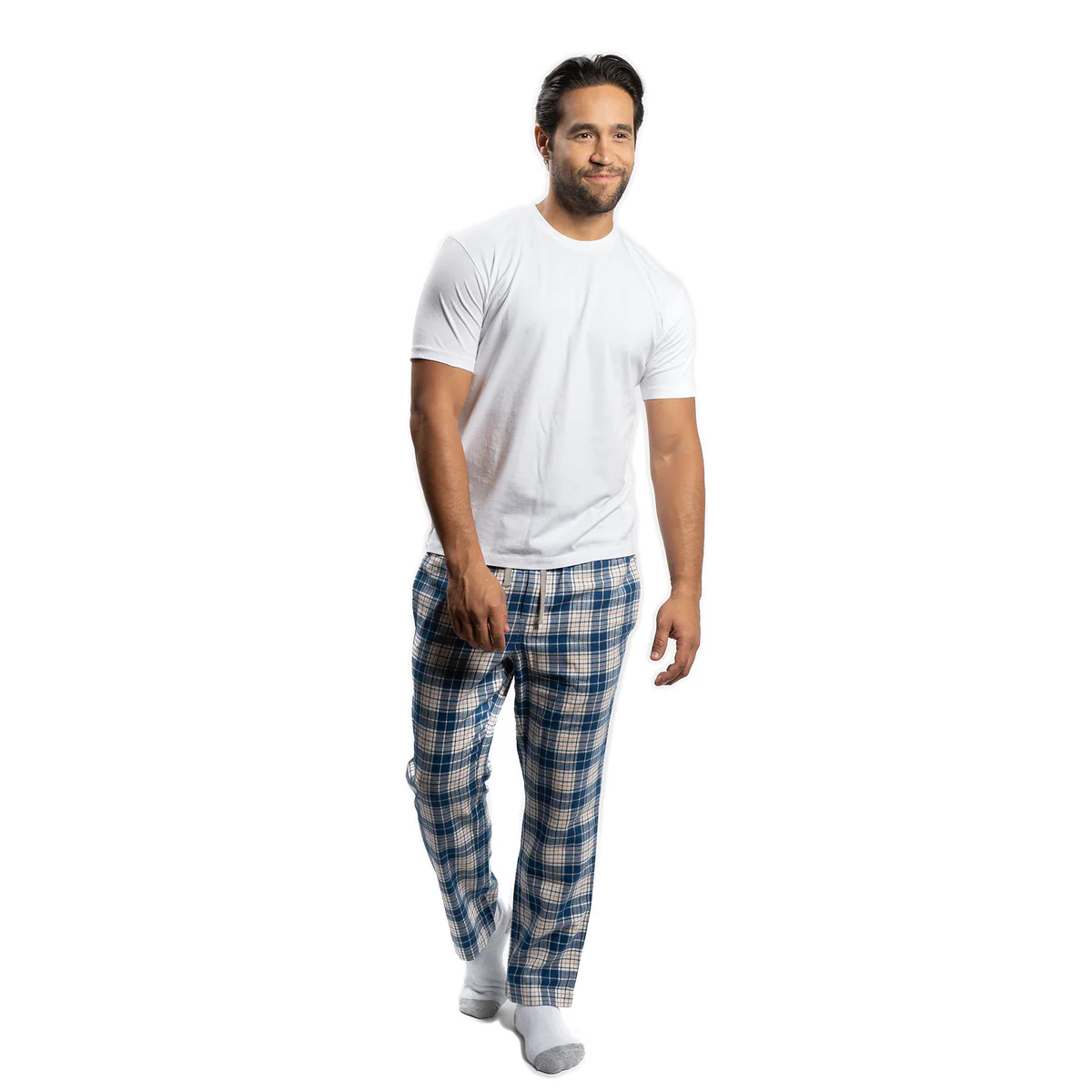 Flannel Pajama Pants - Blue Check - Image 3