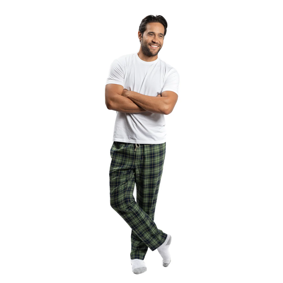 Flannel Pajama Pants - Olive Check - Image 3