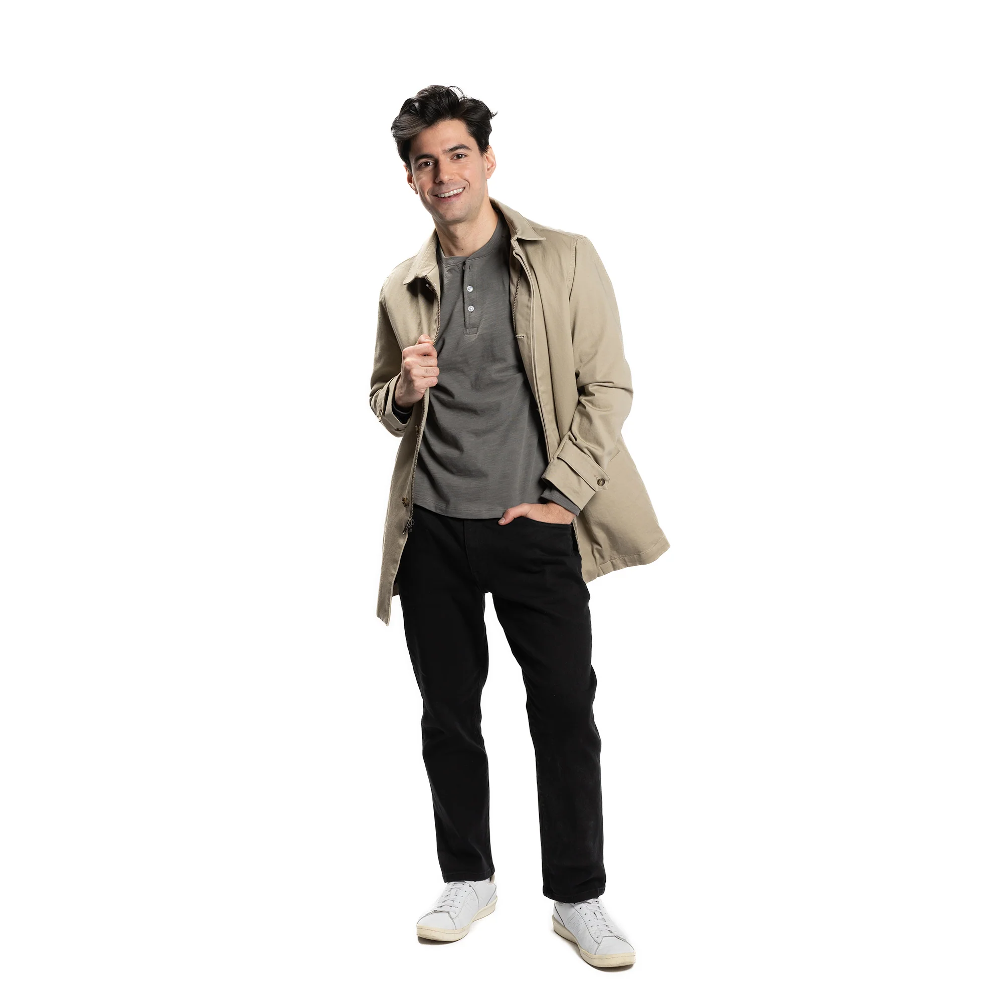 Henley Shirt Long Sleeve - Charcoal - Image 5