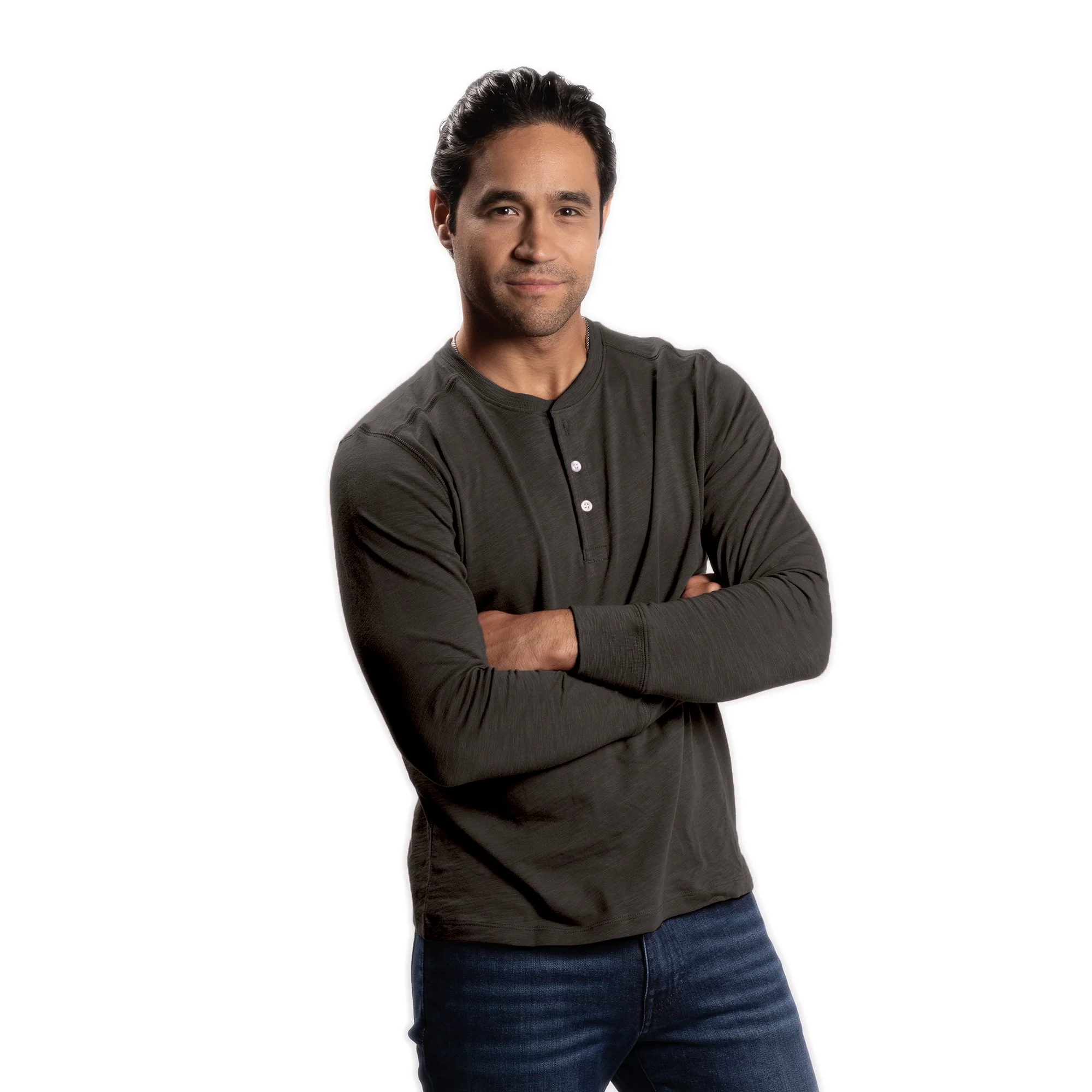 Henley Shirt Long Sleeve - Espresso - Image 4