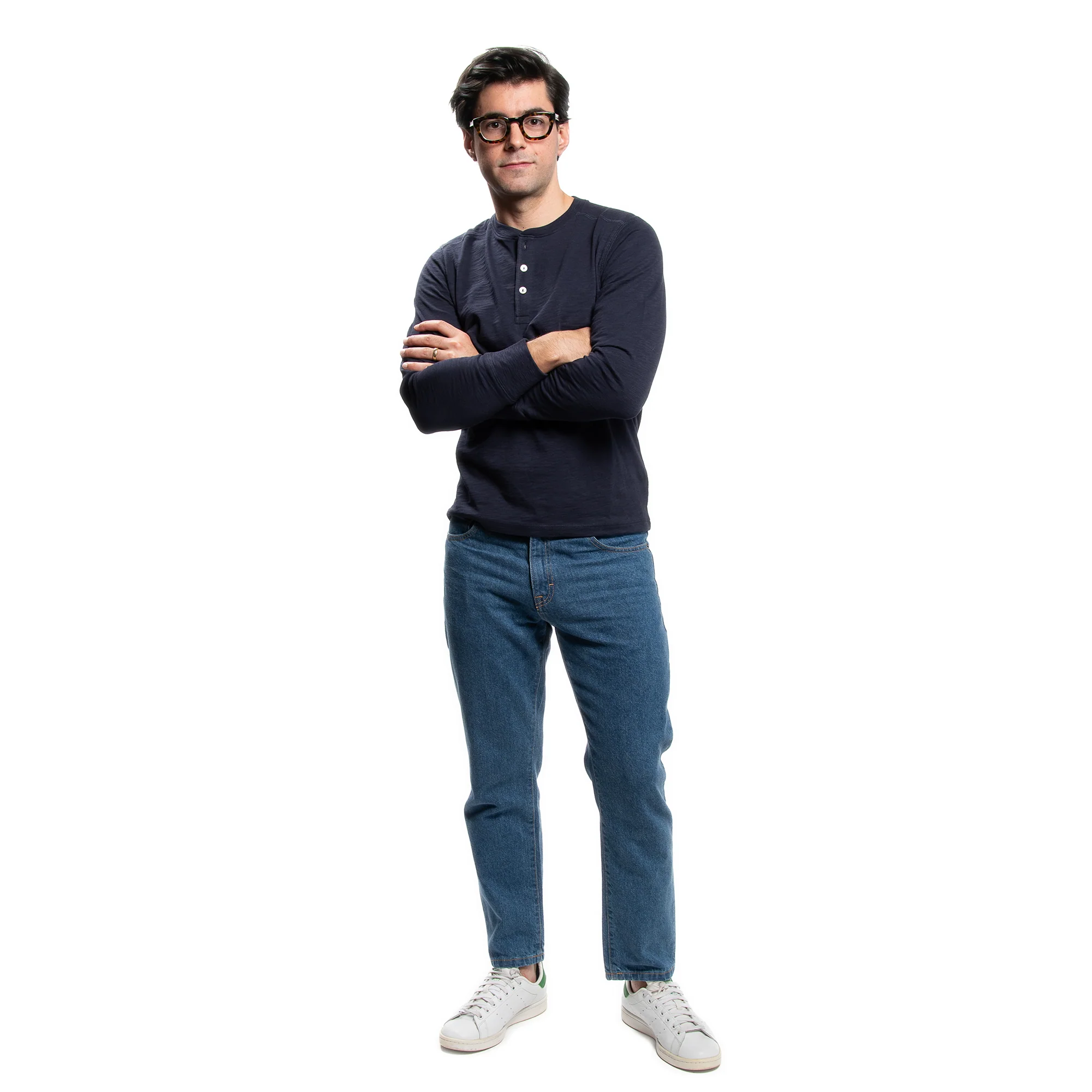 Henley Shirt Long Sleeve - Midnight - Image 5