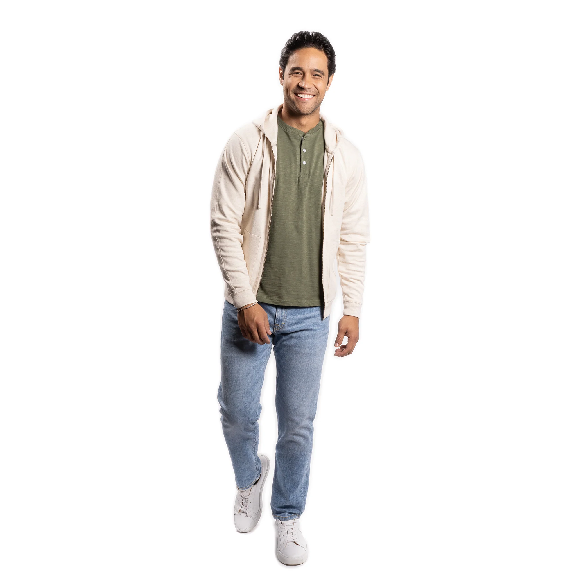 Henley Shirt Long Sleeve - Olive - Image 8