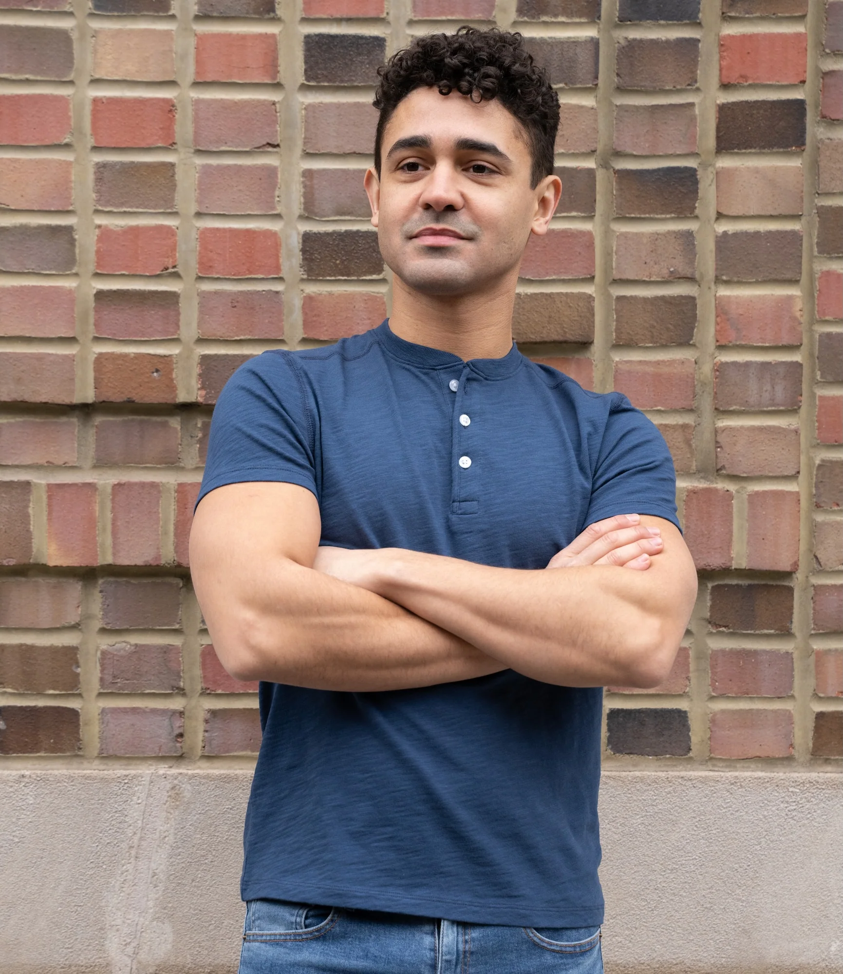Henley Shirt Short Sleeve - Navy - Image 4