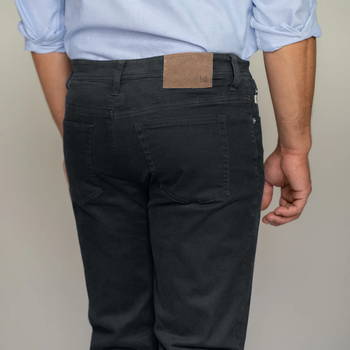 Italian 5-Pocket Pants - Black - Image 4