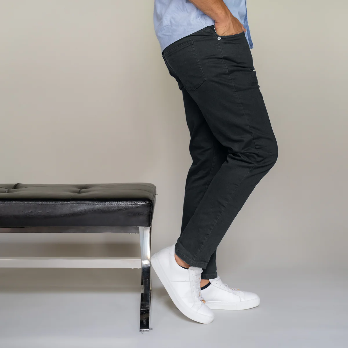 Italian 5-Pocket Pants - Black - Image 5