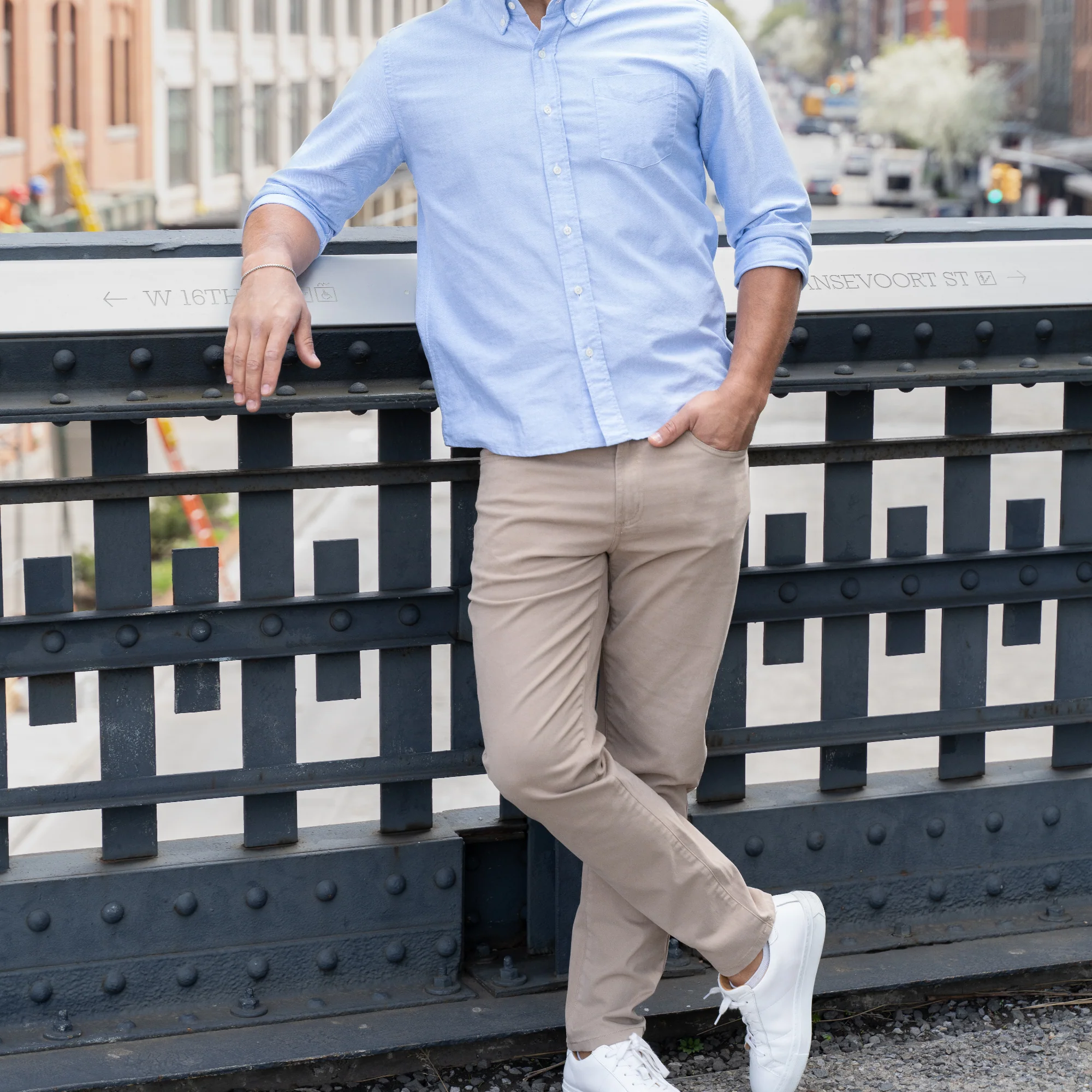 Italian 5-Pocket Pants - Khaki - Image 4