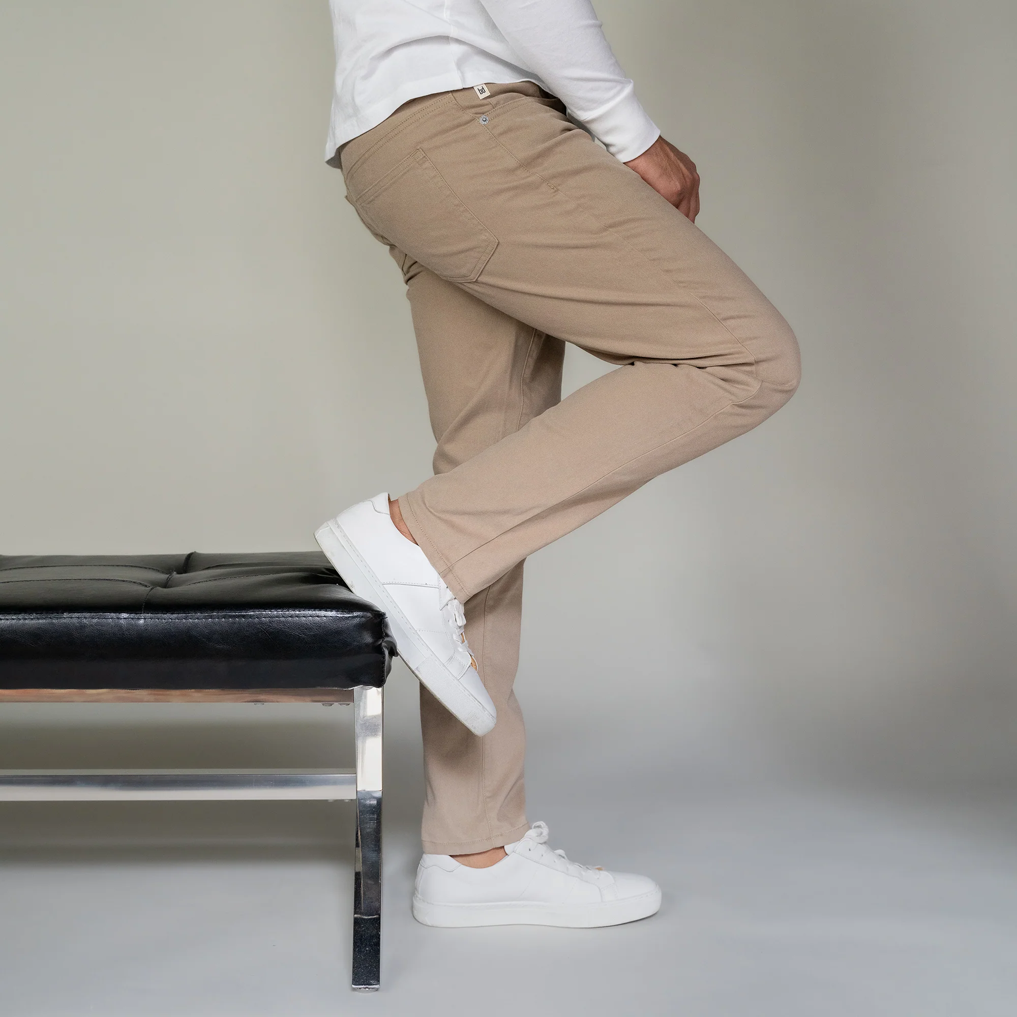 Italian 5-Pocket Pants - Khaki - Image 5