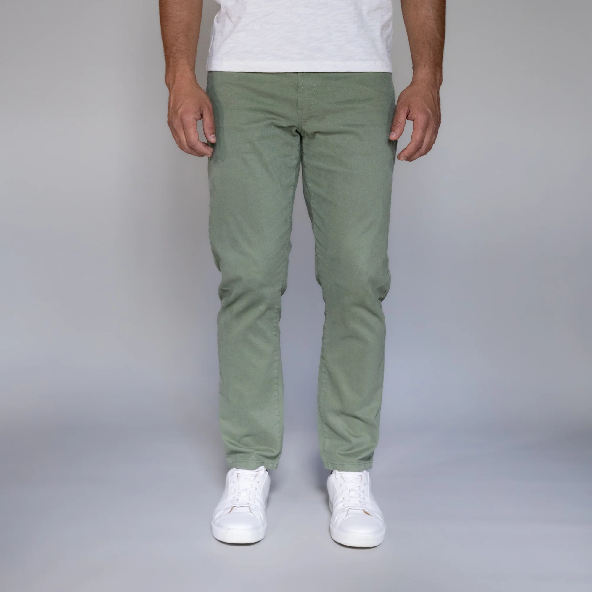 Italian 5-Pocket Pants - Sage - Image 3