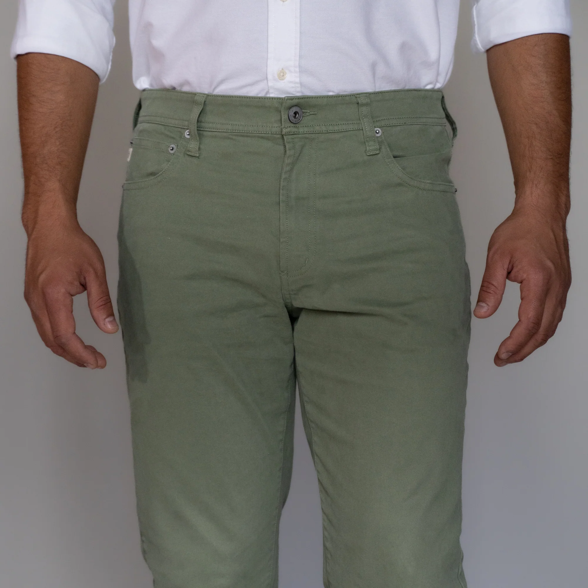Italian 5-Pocket Pants - Sage - Image 4