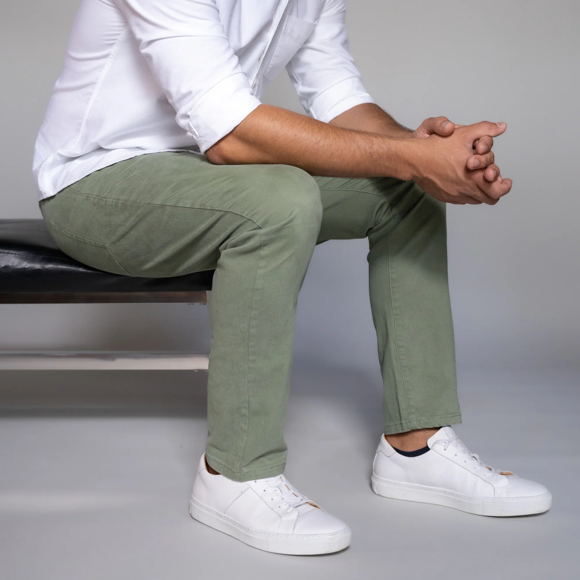 Italian 5-Pocket Pants - Sage - Image 5