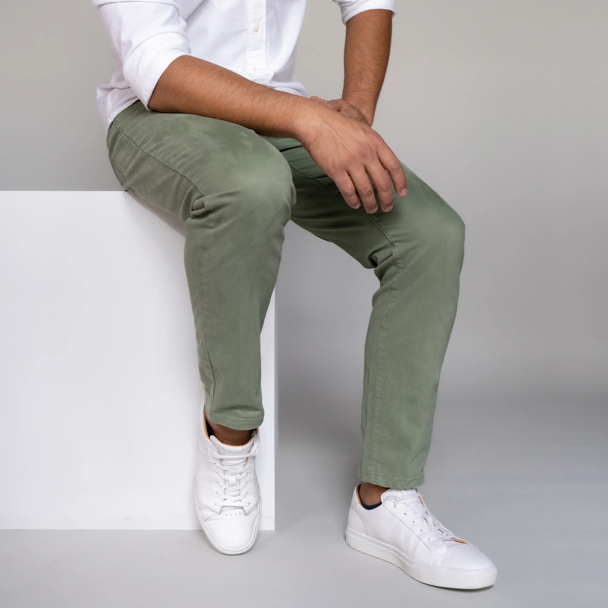 Italian 5-Pocket Pants - Sage - Image 6