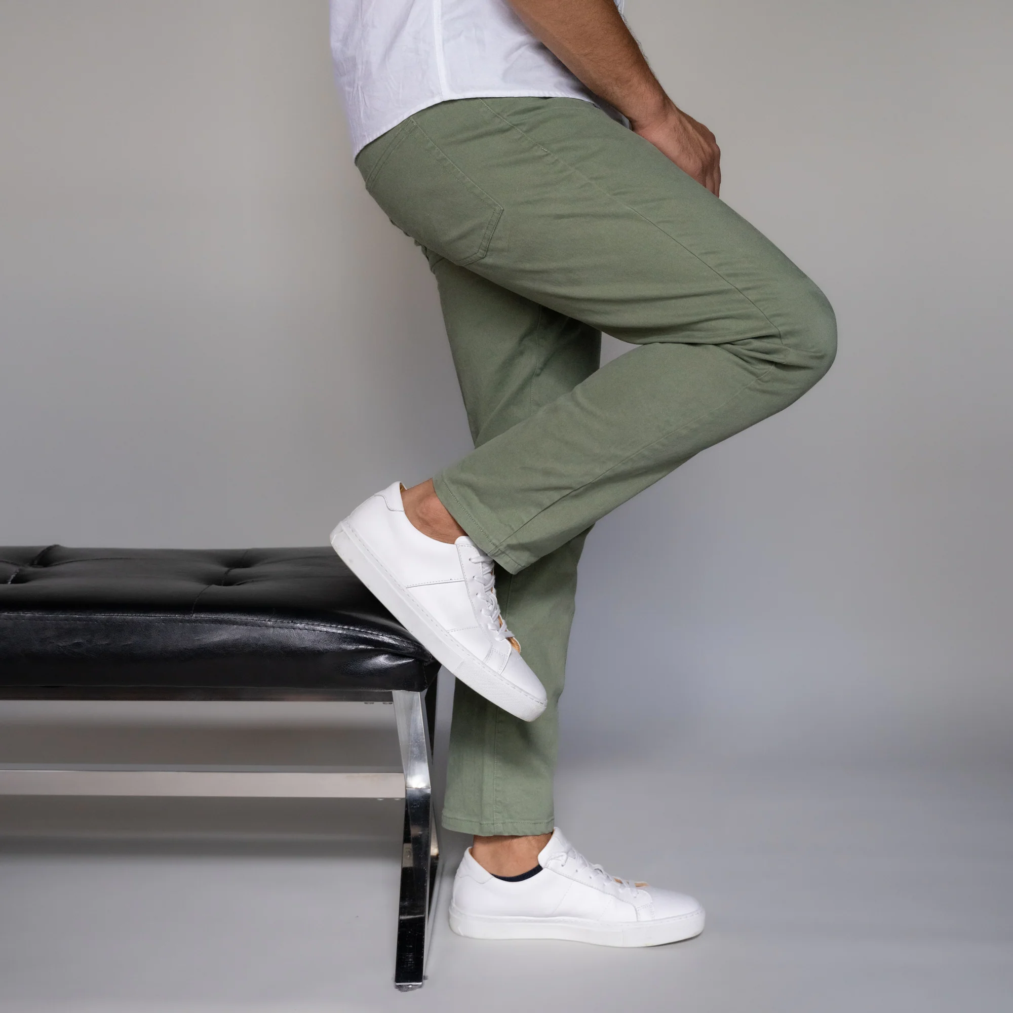 Italian 5-Pocket Pants - Sage - Image 7