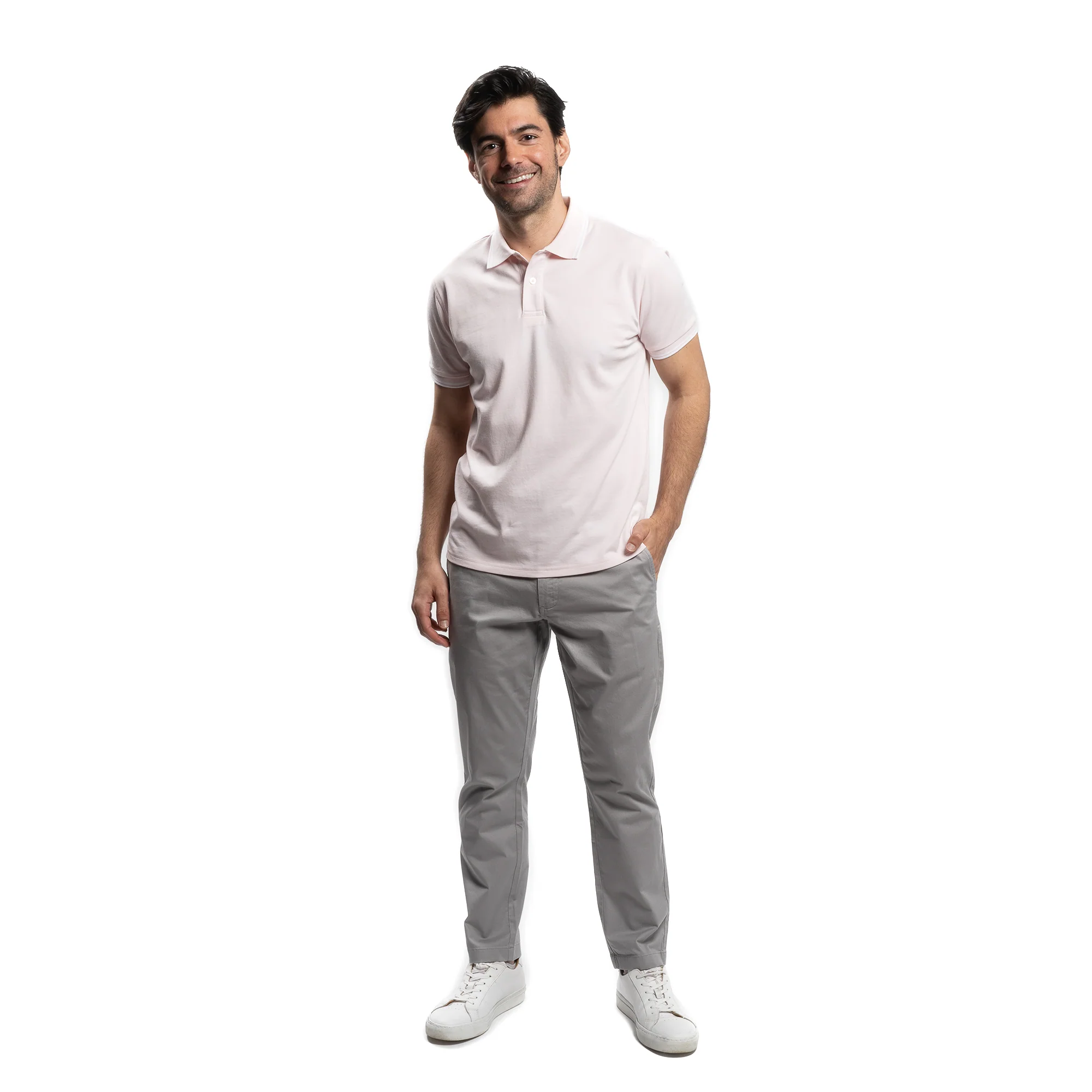 James Polo Shirt - Pale Pink Tipped - Image 4