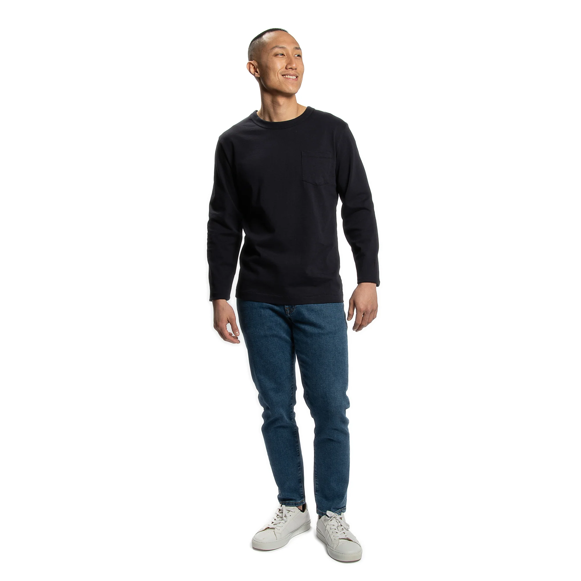 Japanese Long Sleeve T-Shirts - Navy - Image 4