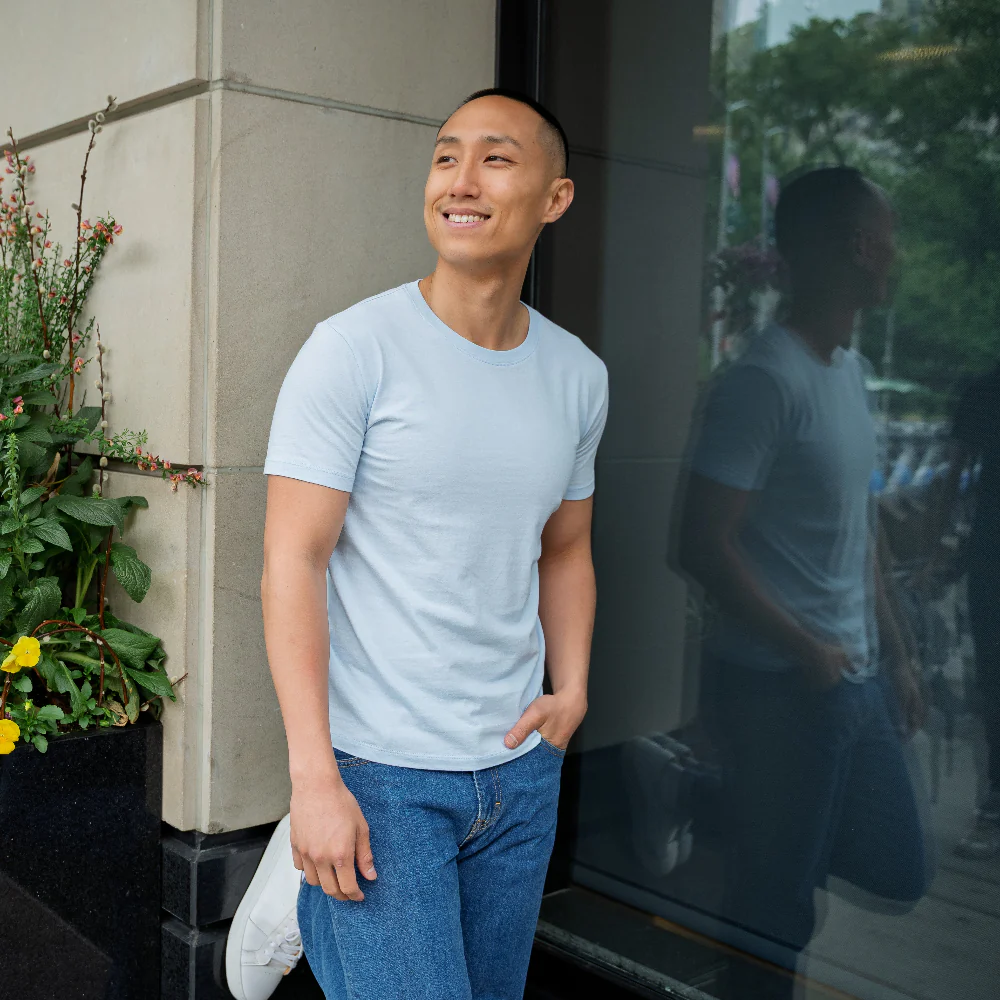 Japanese Summer T-Shirt - Pale Blue - Image 3