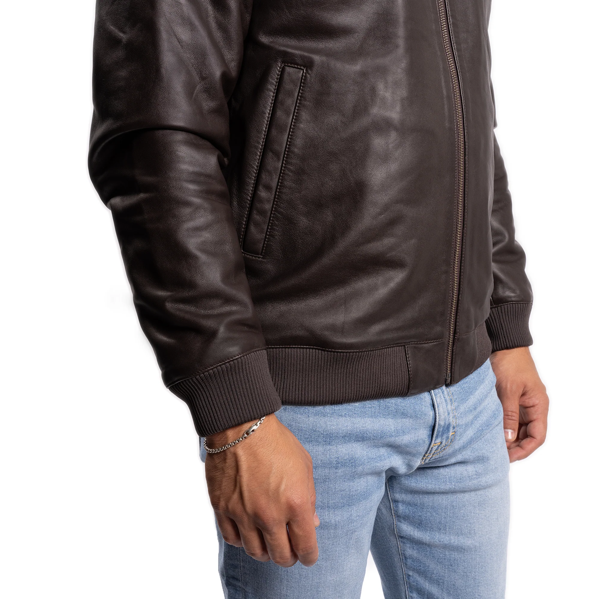 Leather Jacket - Brown - Image 3