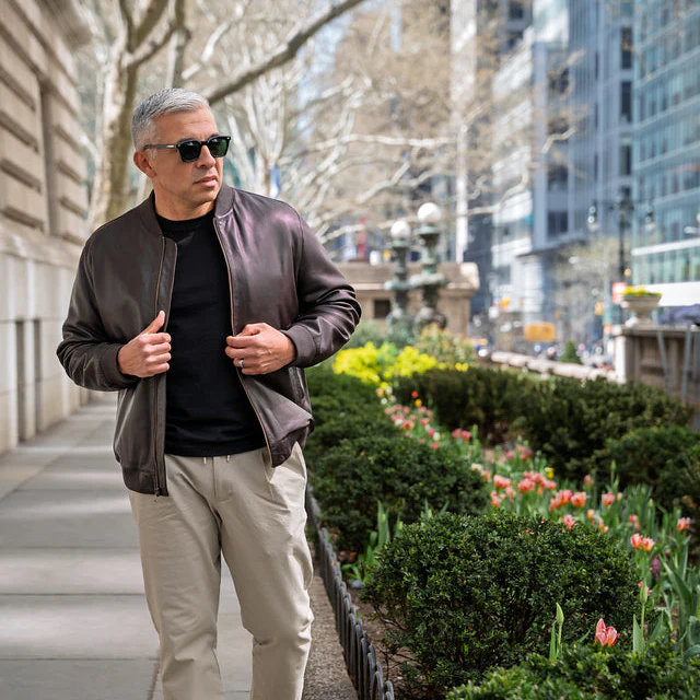 Leather Jacket - Brown - Image 4
