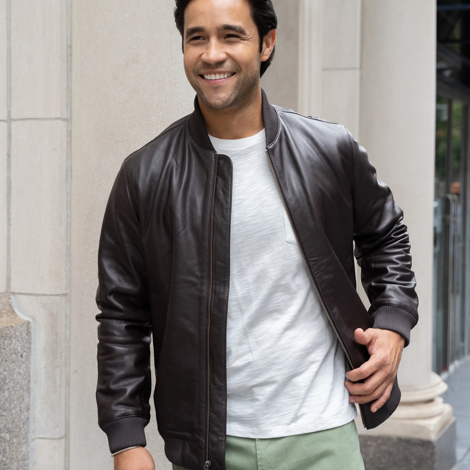 Leather Jacket - Brown - Image 5