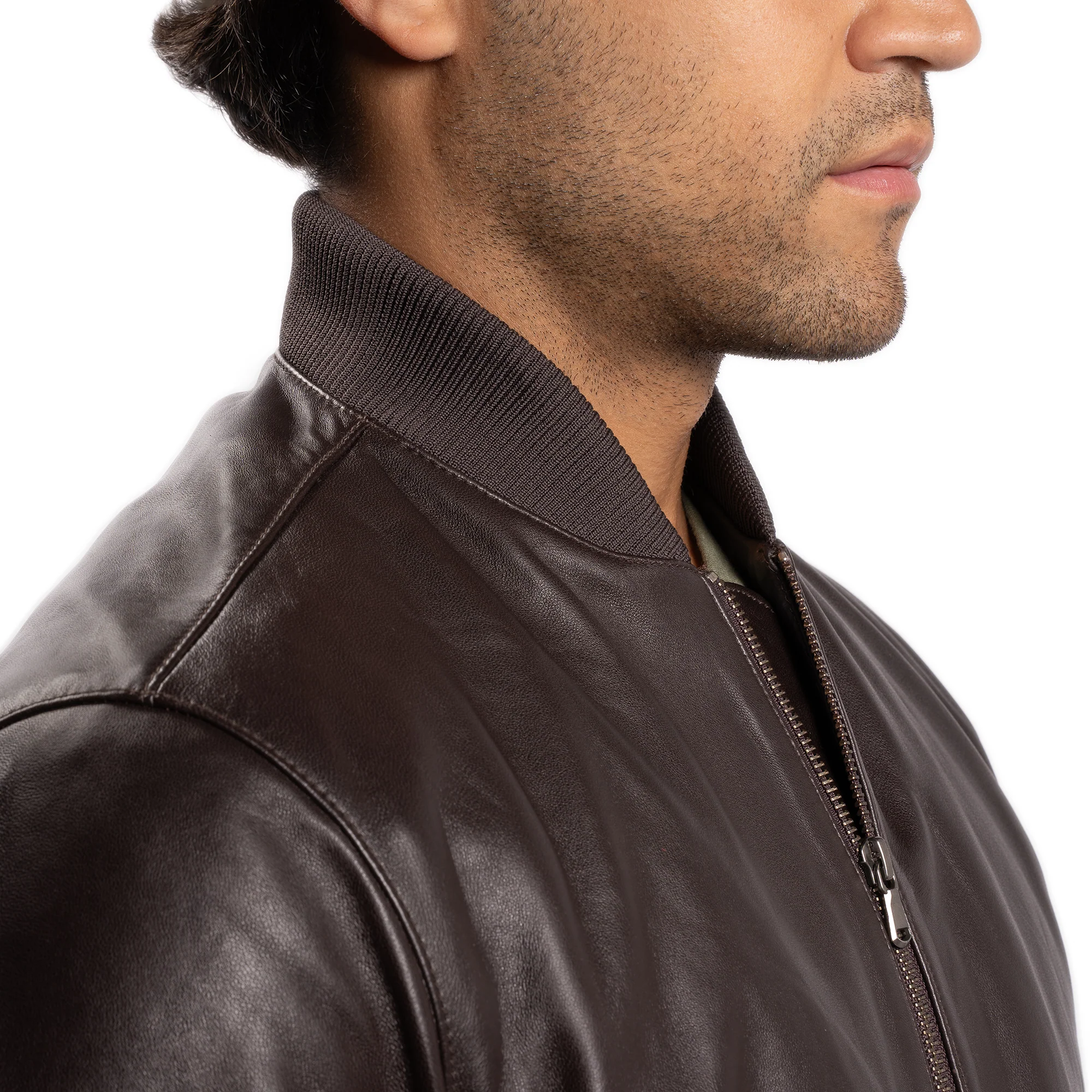 Leather Jacket - Brown - Image 6