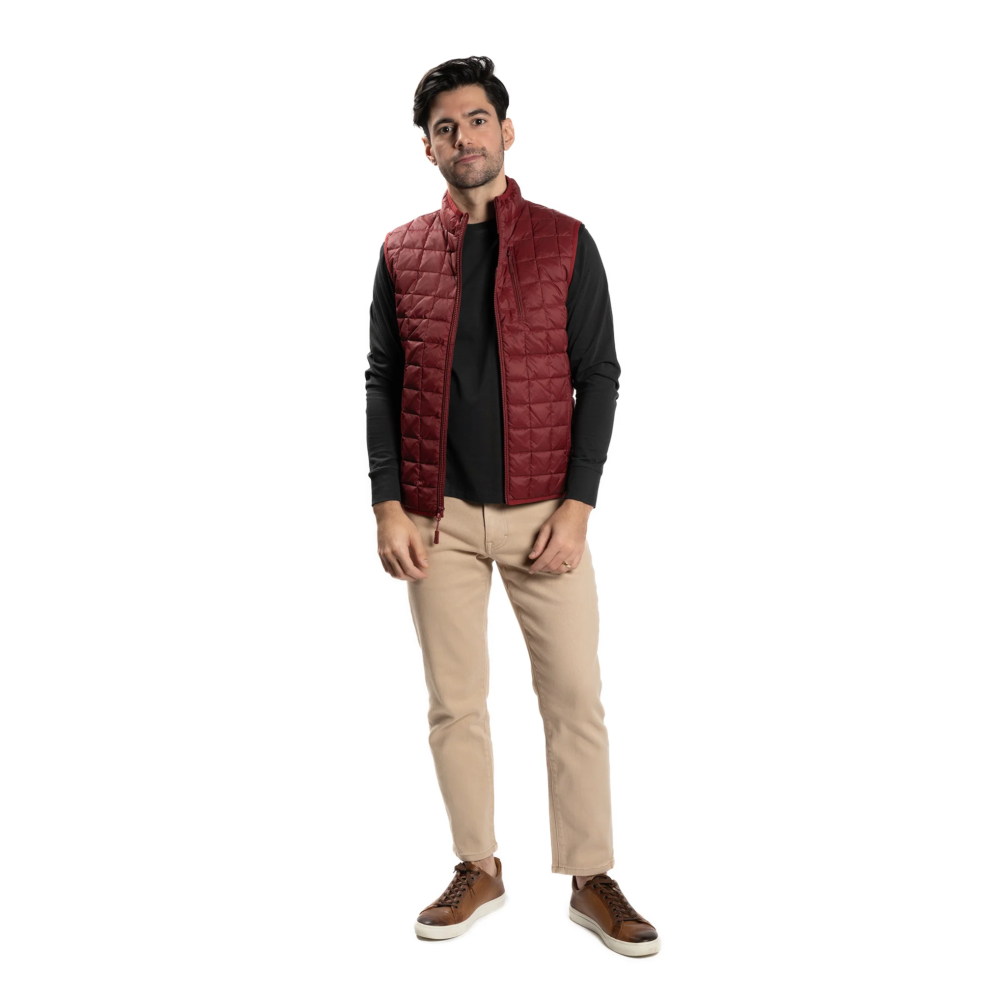 Lightweight Down Vest - Burgundy - Image 3