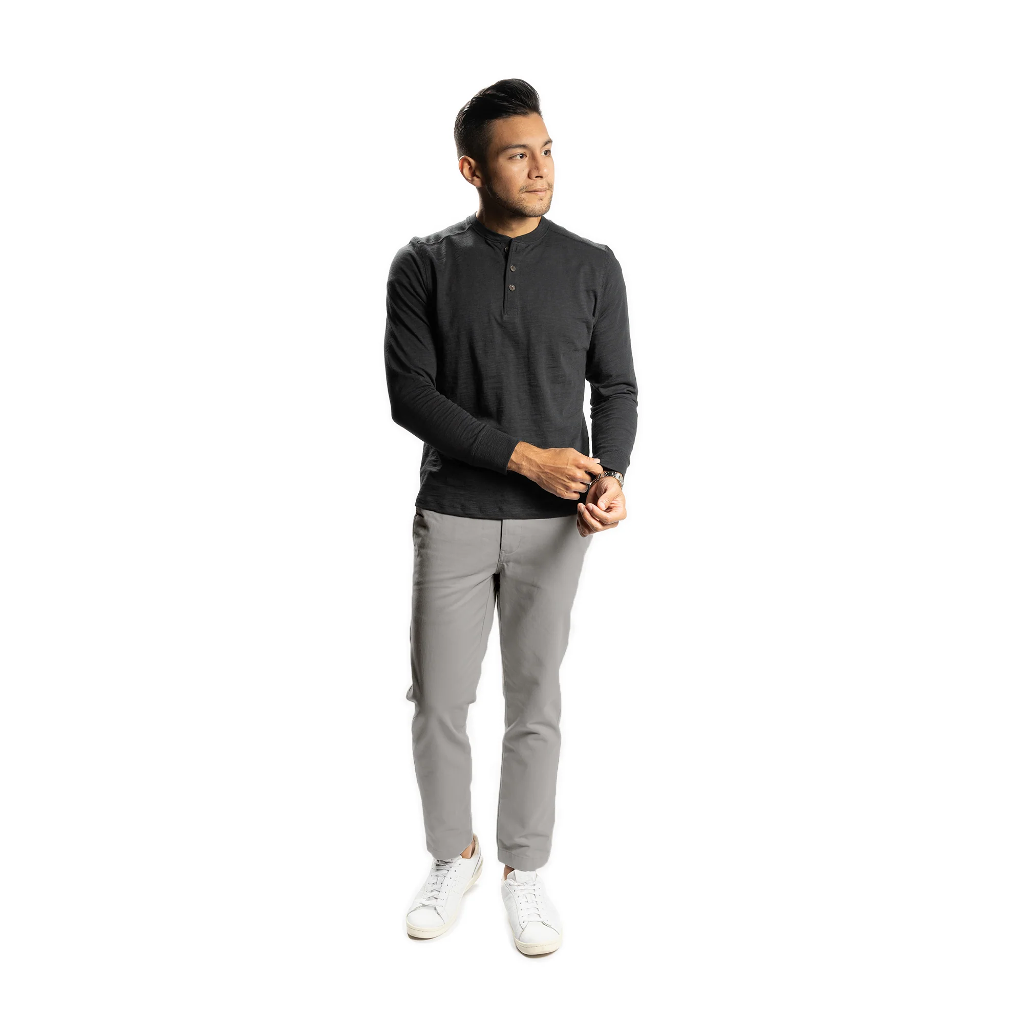 Lightweight Stretch Chinos Slim Fit - Grey - Image 4