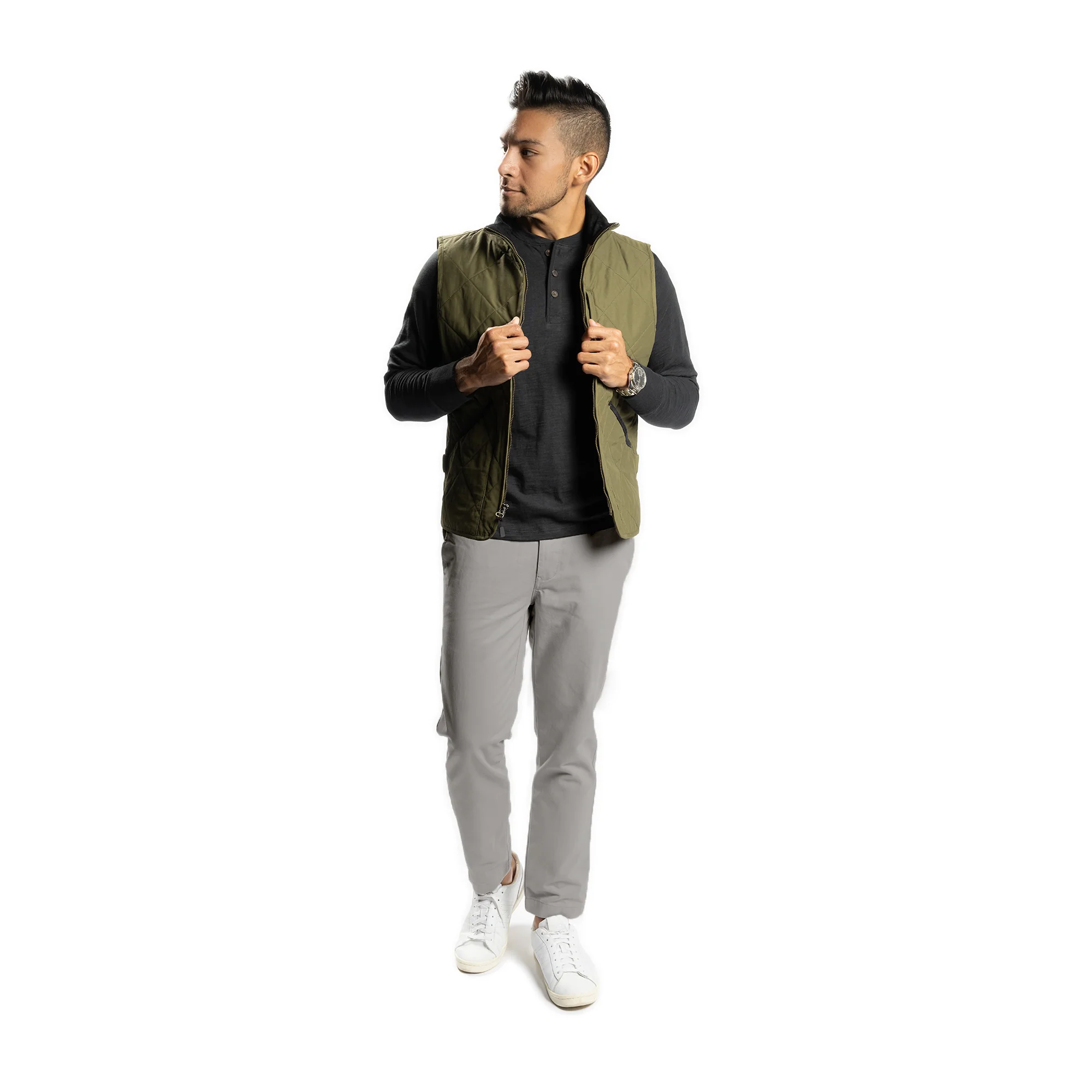 Lightweight Stretch Chinos Slim Fit - Grey - Image 5