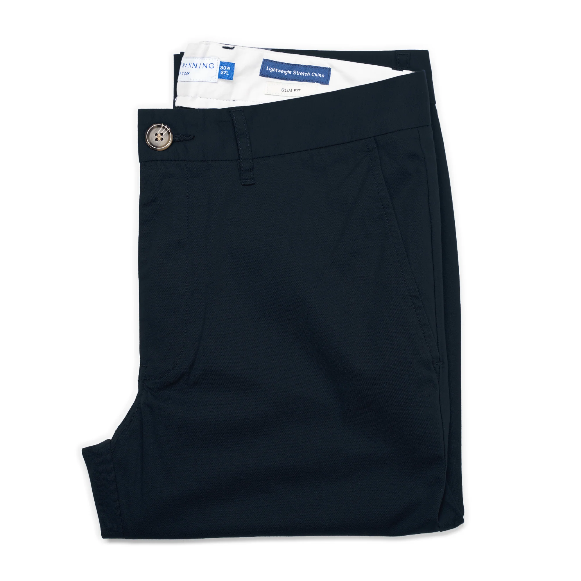 Lightweight Stretch Chinos Slim Fit - Navy - Image 7