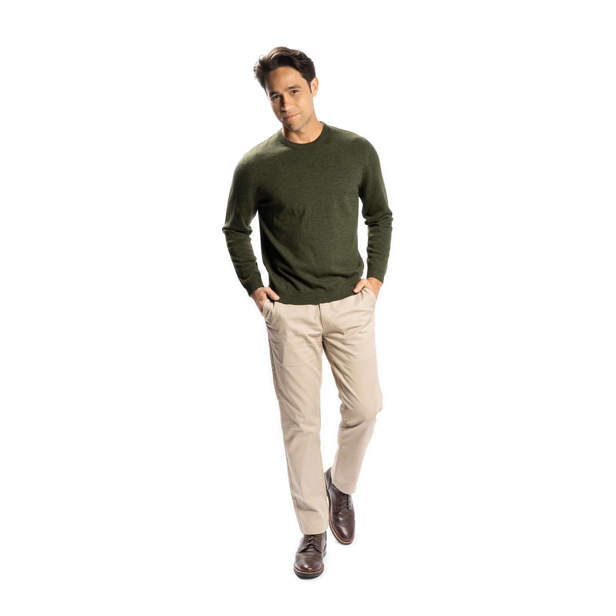 Lightweight Stretch Chinos Standard Fit - Khaki - Image 4