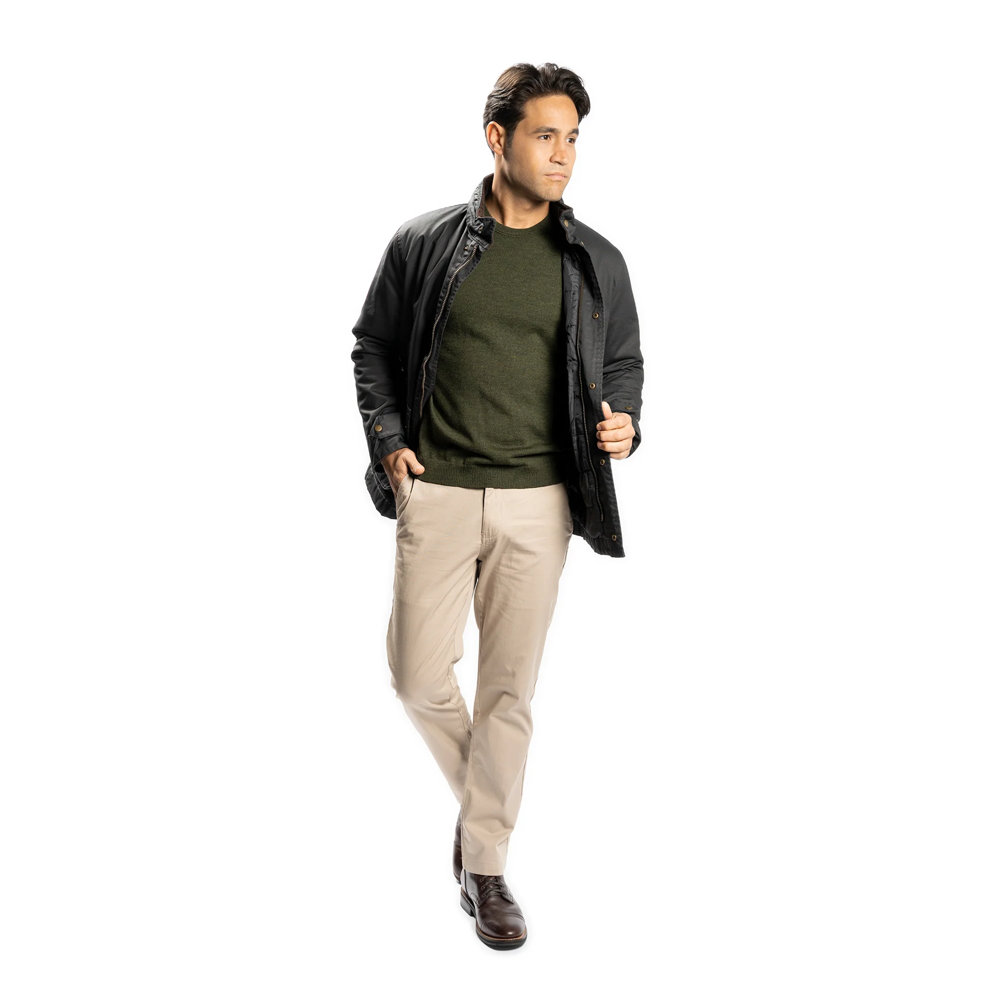 Lightweight Stretch Chinos Standard Fit - Khaki - Image 5