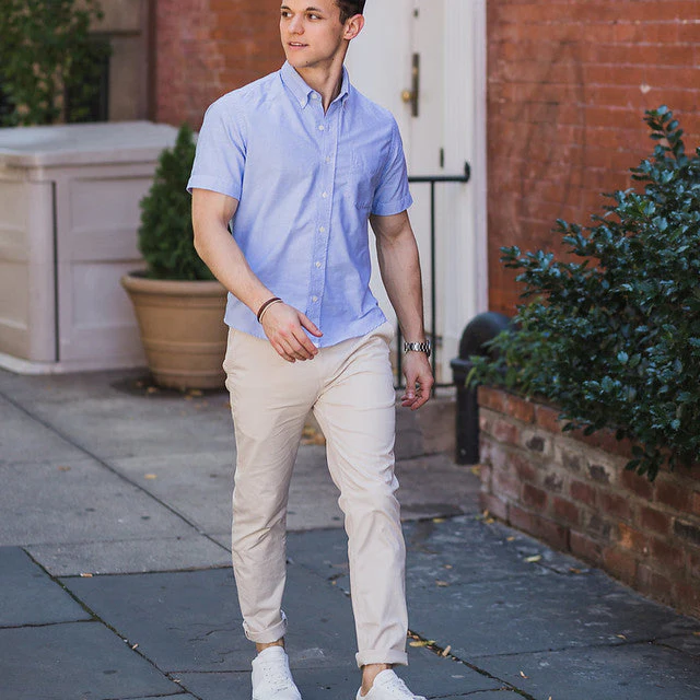 Lightweight Stretch Chinos Standard Fit - Stone - Image 4