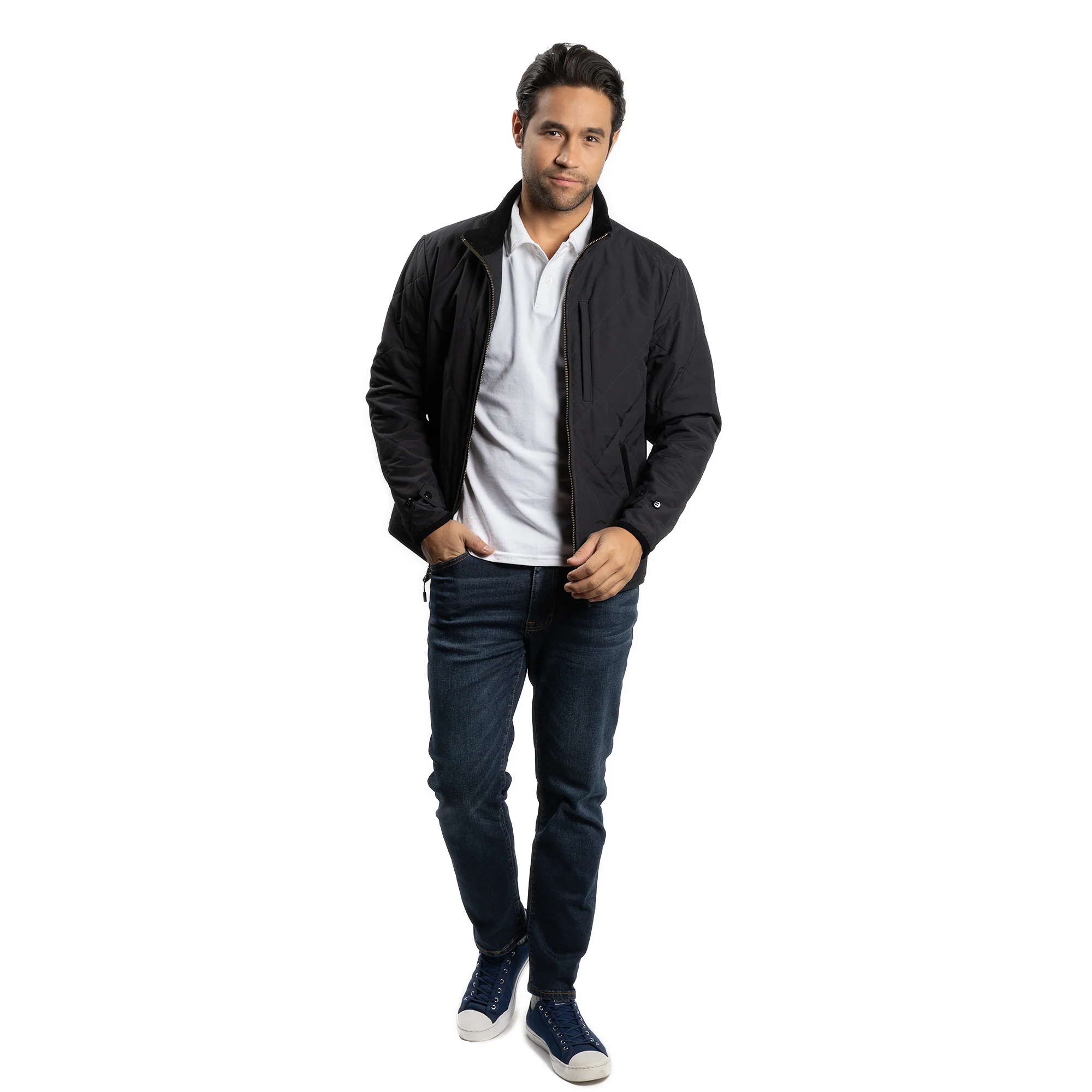 Long Sleeve Polo - White - Image 3