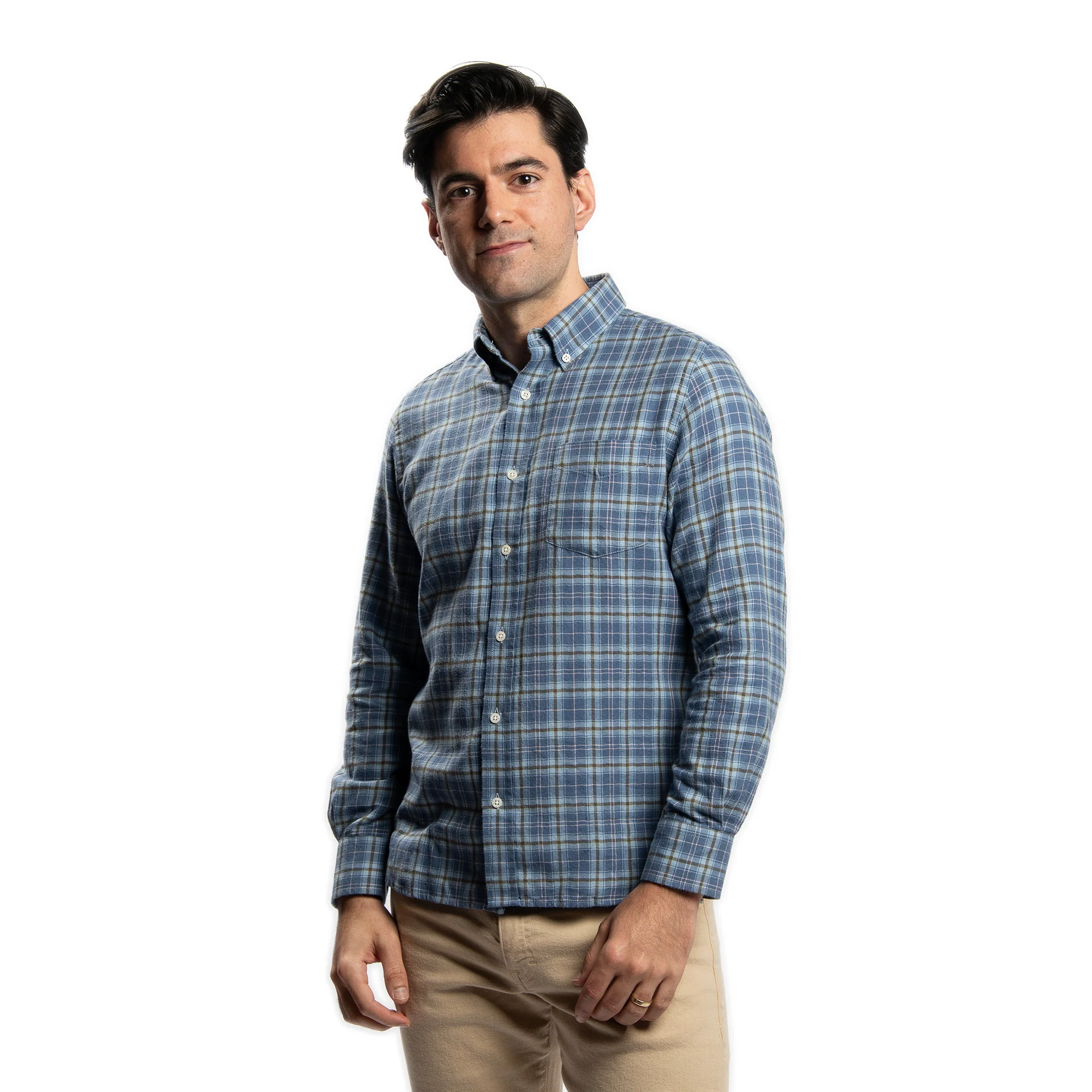 Merino Wool Shirts - Blue Plaid - Image 2