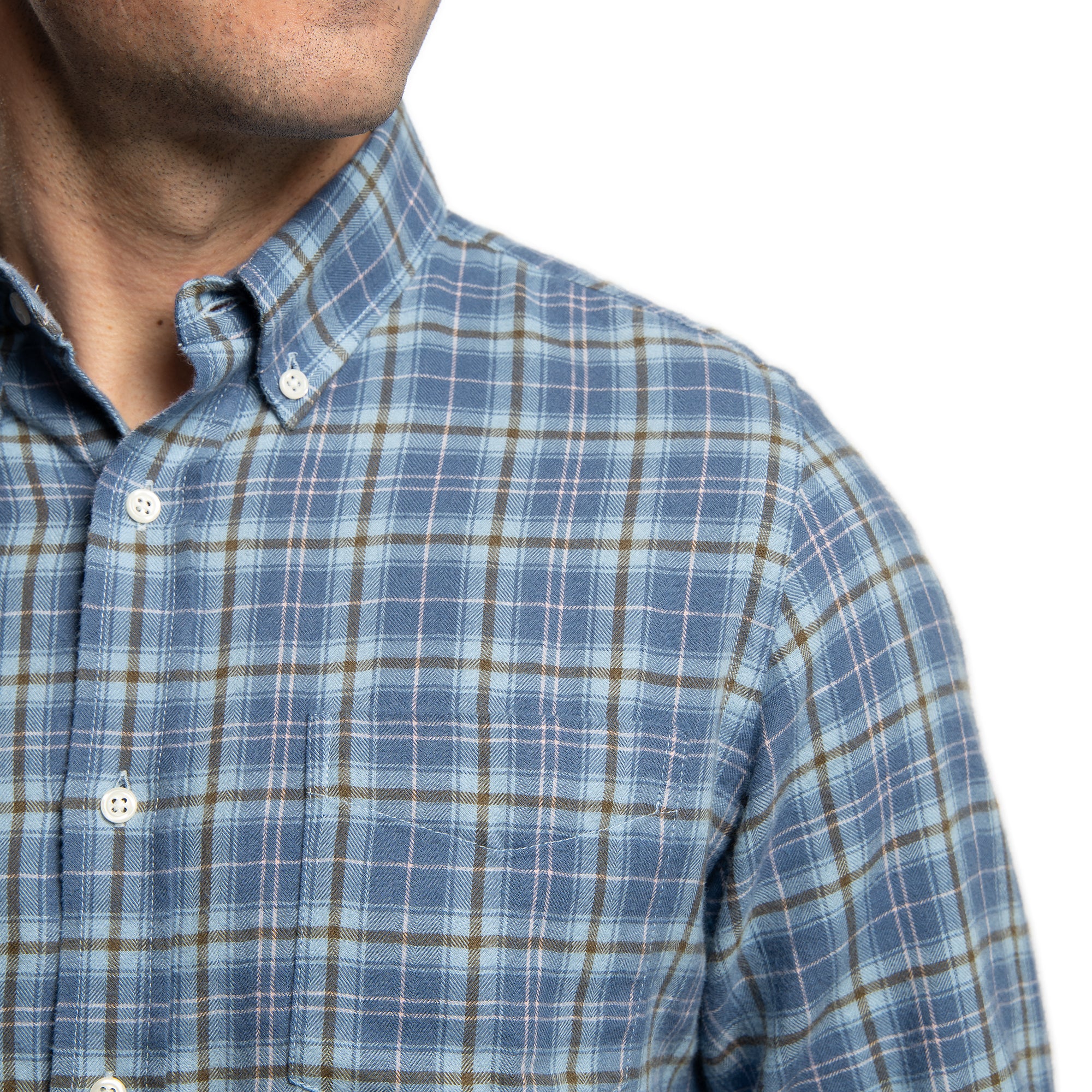 Merino Wool Shirts - Blue Plaid - Image 4