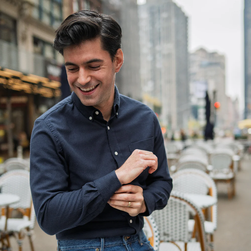 Merino Wool Shirts - Navy - Image 3