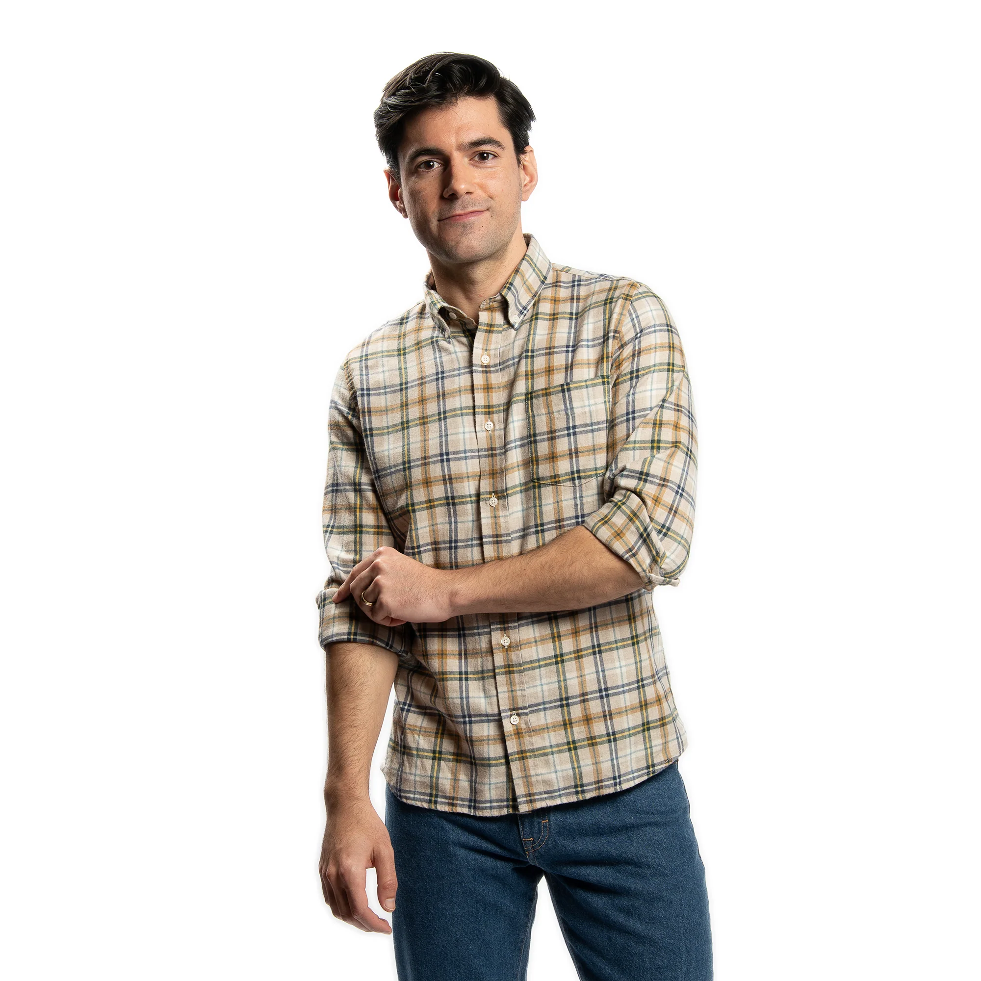Merino Wool Shirts - Tan Plaid - Image 5