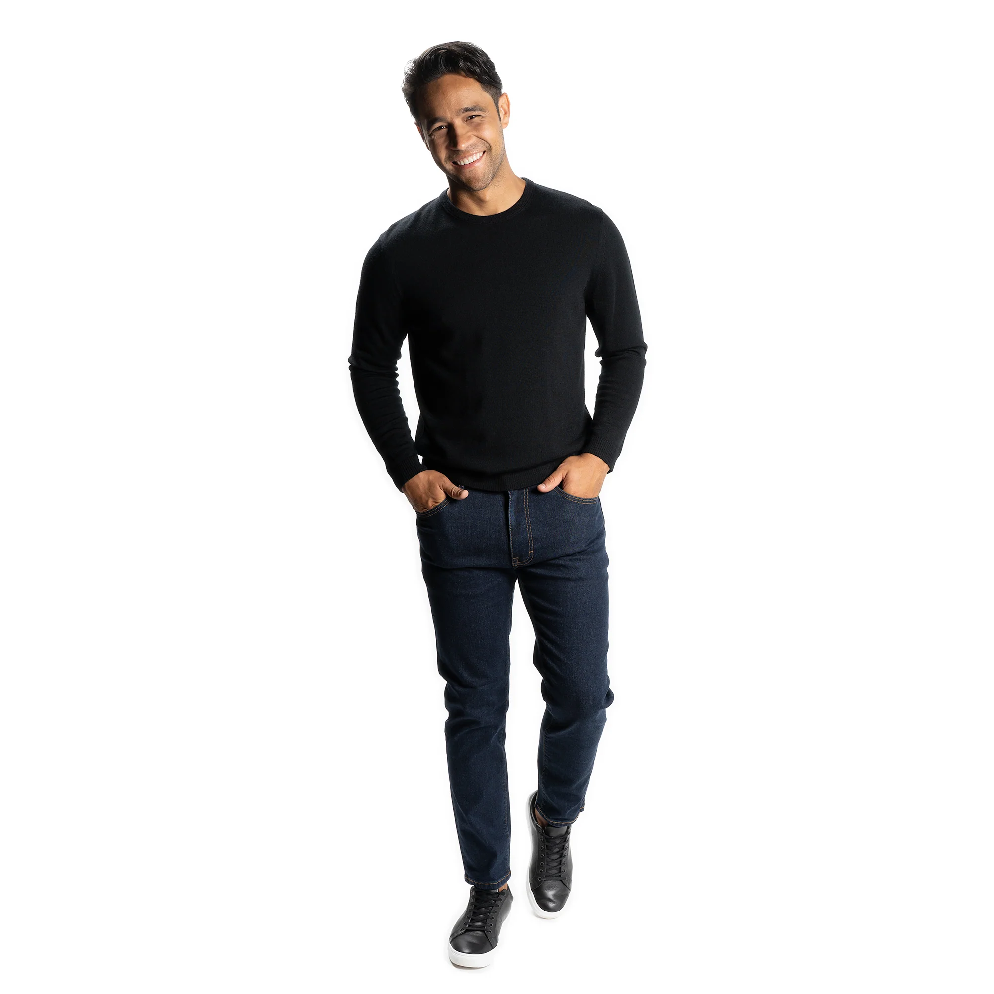 Merino Wool Sweaters Crew Neck - Black - Image 4