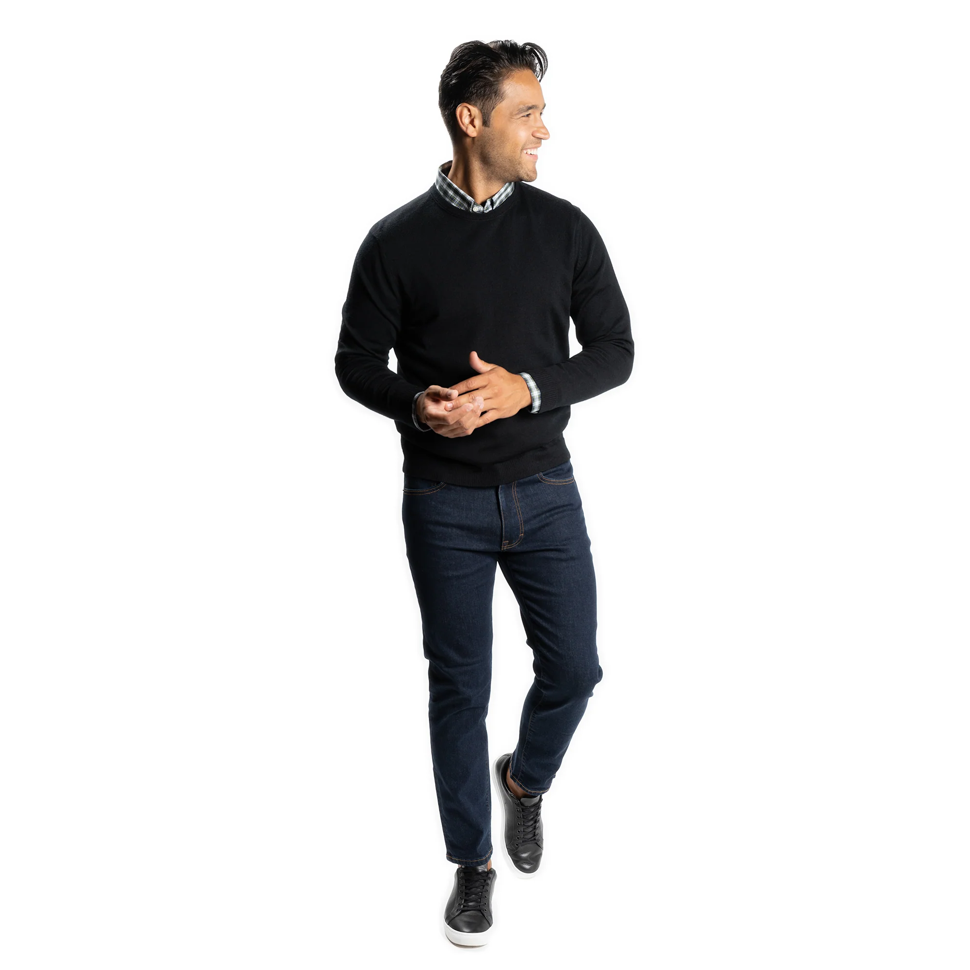 Merino Wool Sweaters Crew Neck - Black - Image 5