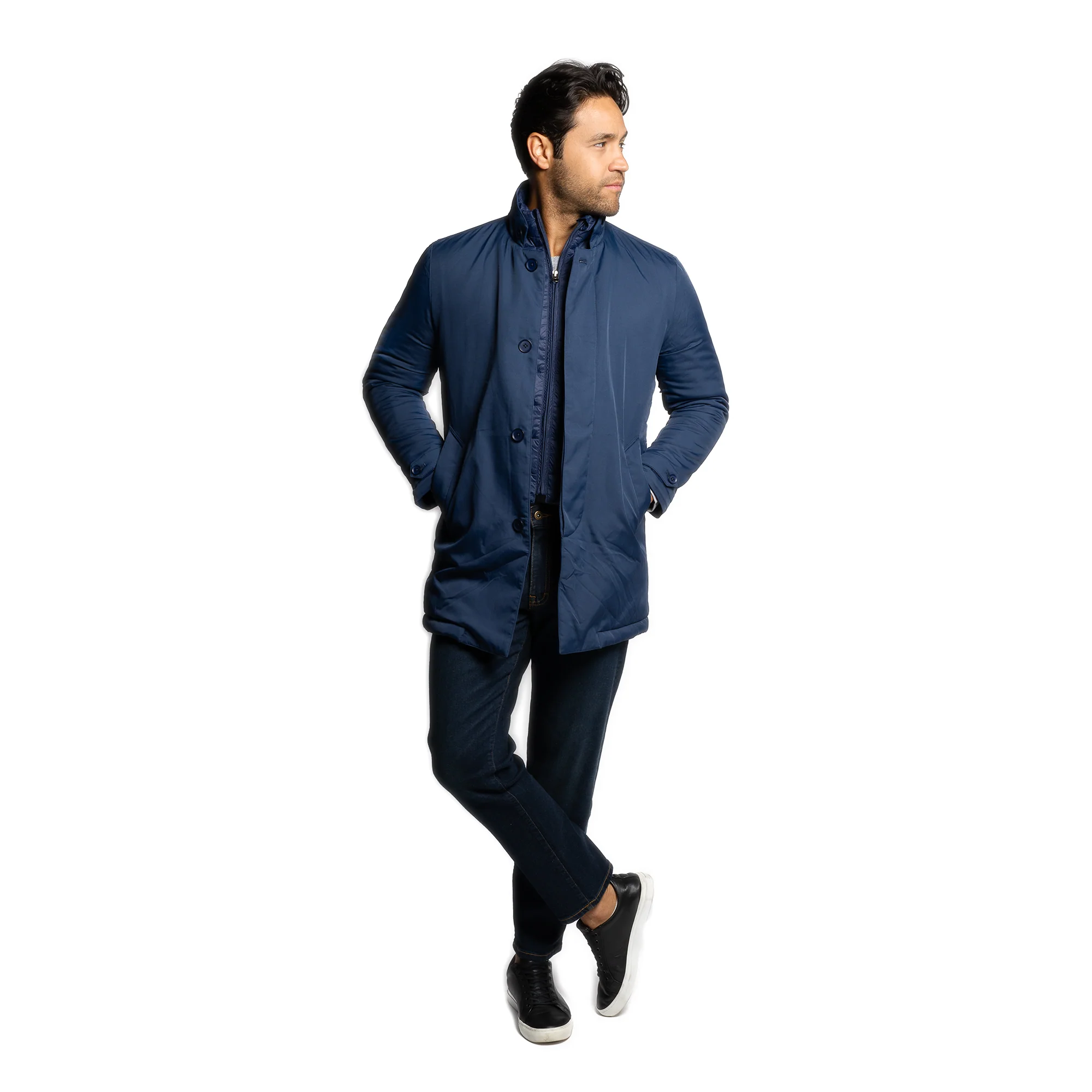 Milan Car Coat - Navy - Image 7